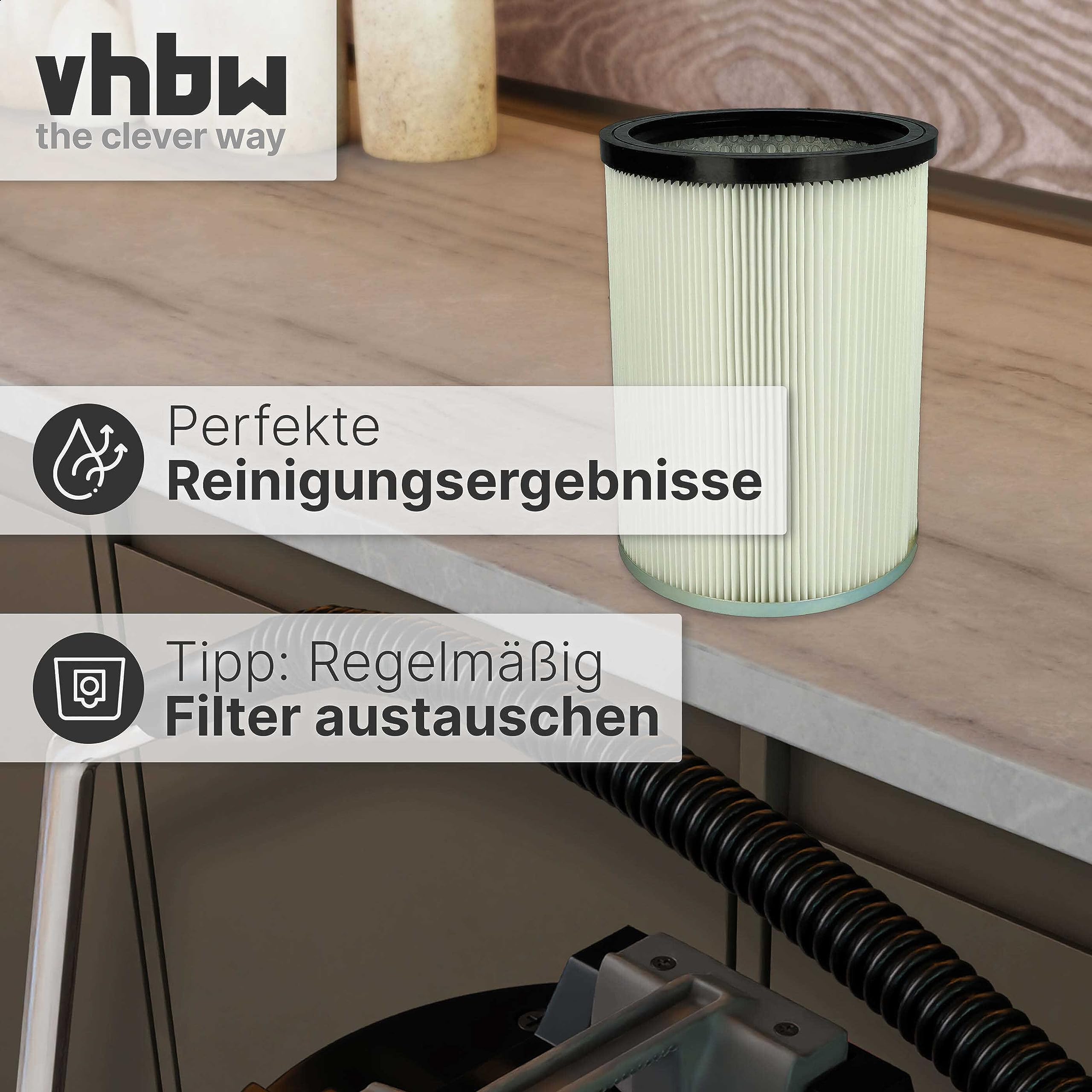 vhbw 5x Faltenfilter kompatibel mit Kärcher NT 50/2 Me Classic *BR 127V | NT 50/2 Me Classic *BR 220V Staubsauger - Patronenfilter Weiß
