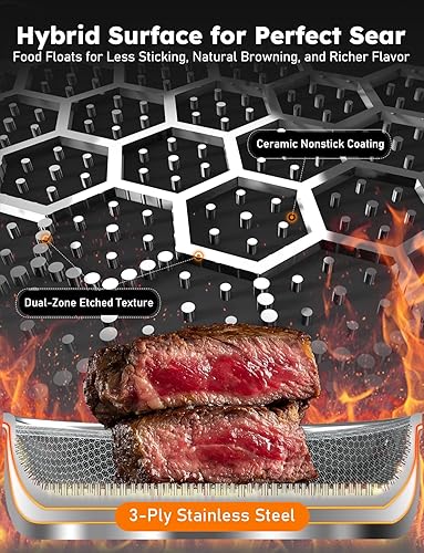 Miniatura 3 de Juego Profesional DUXANO de 12 Piezas de Ollas y Sartenes Antiadherentes & Sartén Híbrida de Acero Inoxidable de 3 Capas, Alta Capacidad de Sellado