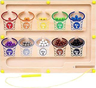 Magnetic Color and Number Maze, Wooden Magnetic Puzzle Board, Montessori Toys for Toddler Counting Matching Sorting Puzzles Game, Learning & Education Toys Fine Motor Skills Toy for Boys Girls