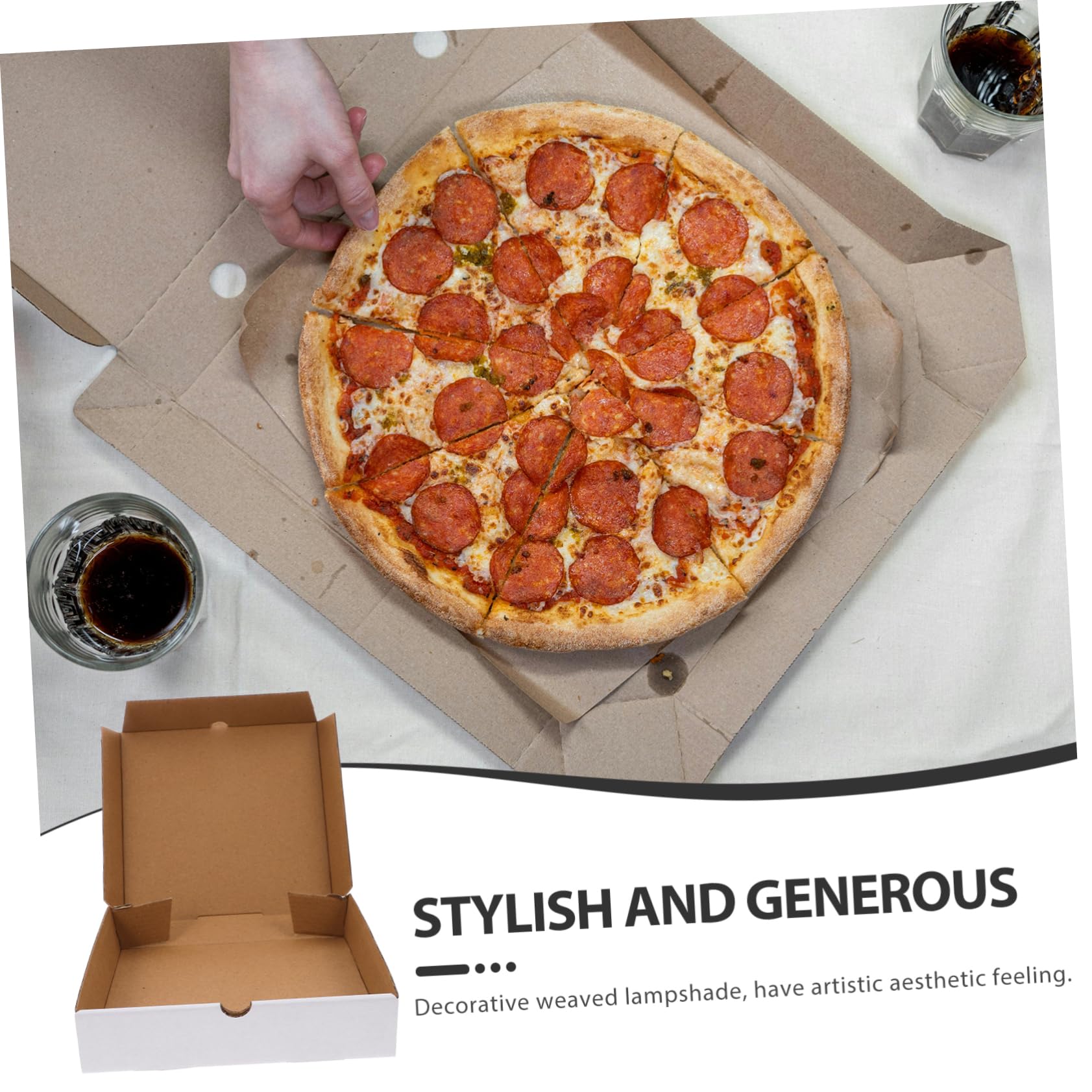 Cajas de Pizza de Color Claro 30 Piezas de Papel Kraft Corrugado