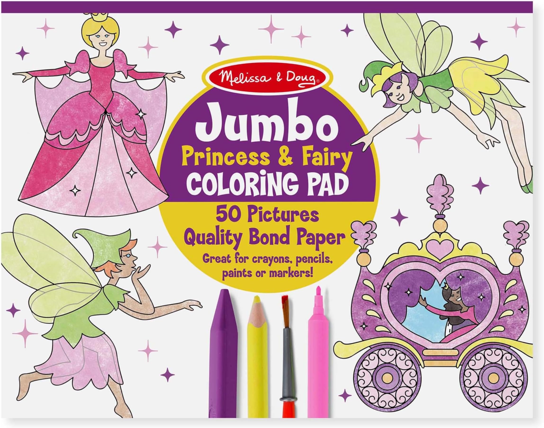 Melissa & Doug Princess & Fairy Jumbo Coloring Pad