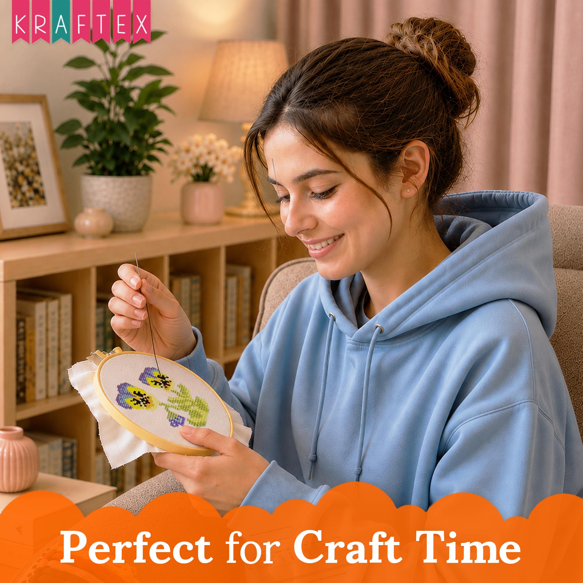 Beginner Cross Stitch Kits - Floral Designs -3 Beginner Cross Stitch Kits - Floral Designs -3