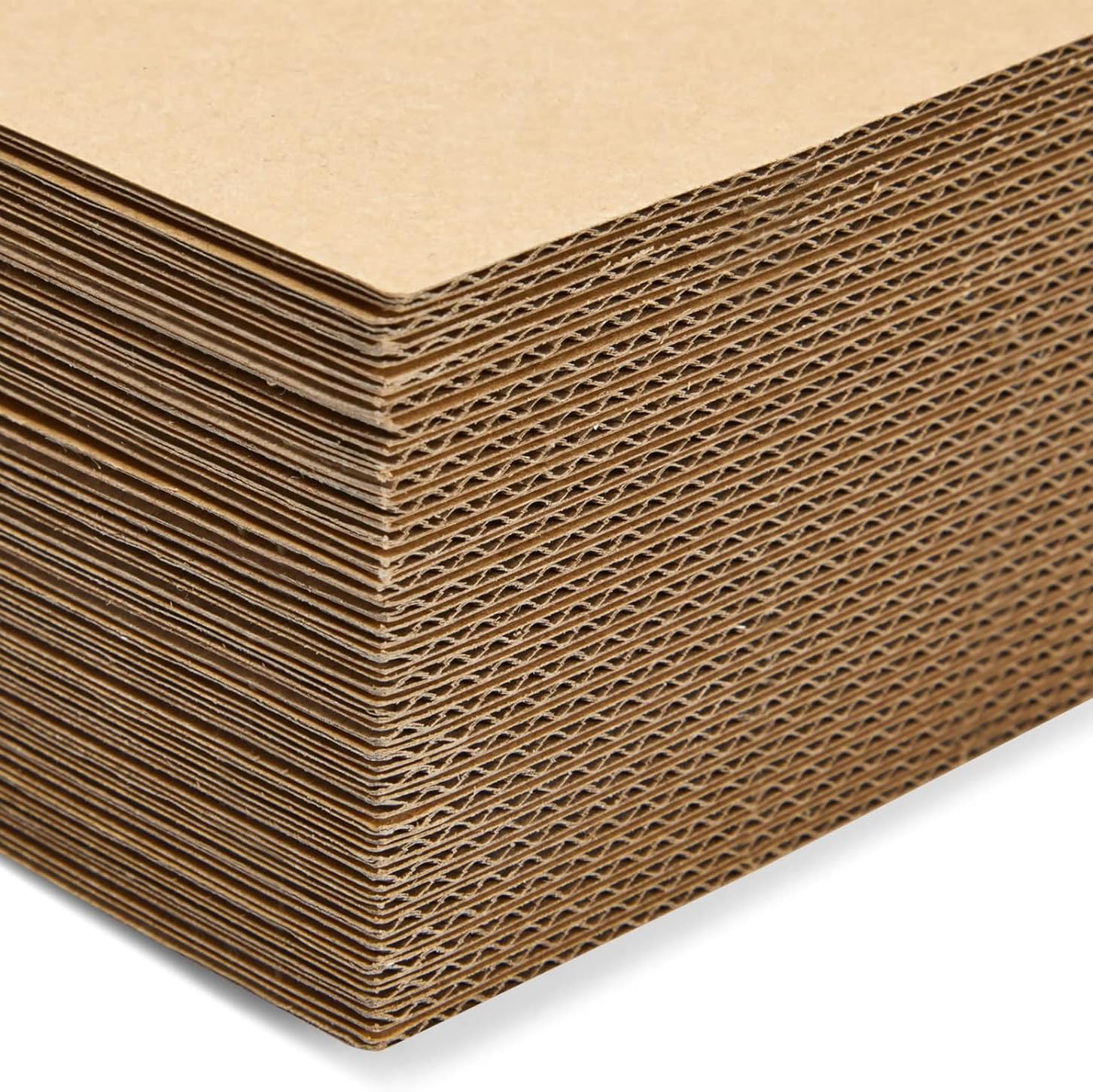 50 Carton a4 2mm | Plaque carton ondulé 2mm d'épaisseur format 21x29,7cm - Feuille pour l'emballage - Feuilles de cartonné ondulé kraft pour l'artisanat