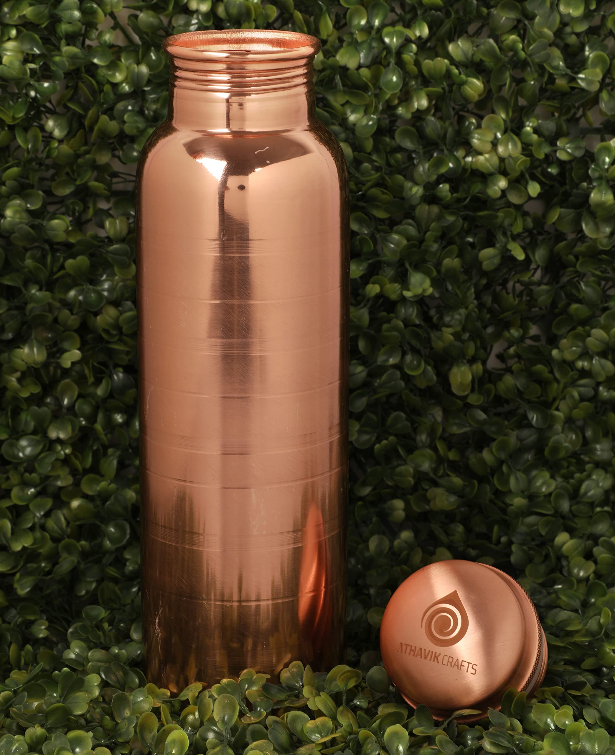 Ancient Impex Borraccia In Puro Rame Martellato, 1000 Ml, Senza Cuciture, A Tenuta Stagna, Per Benefici Ayurvedici - Foto 7