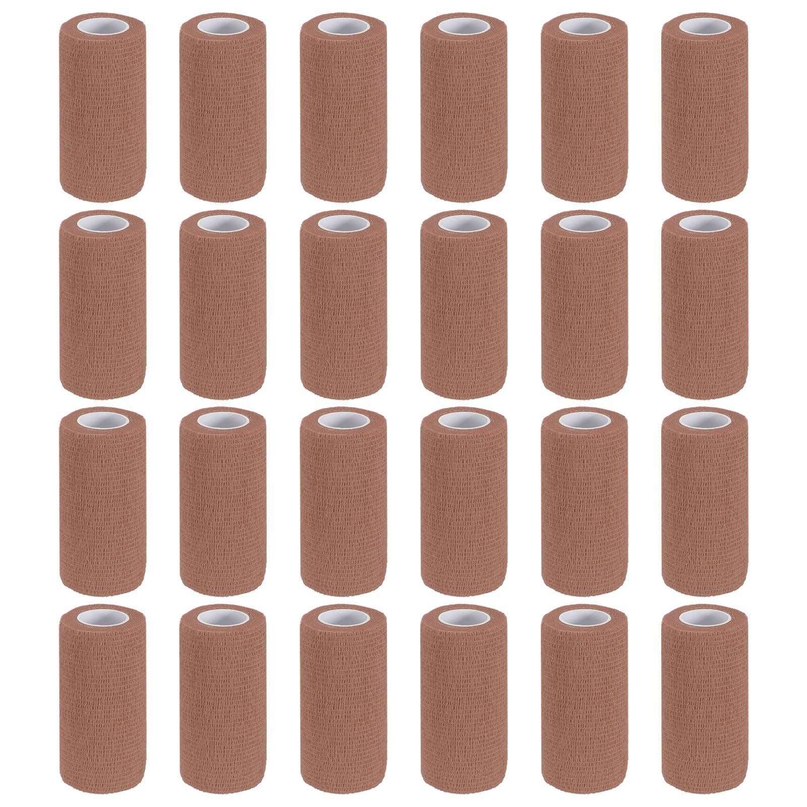 PATIKIL Self Adhesive Bandage Wrap 177" x 4", 24 Pcs Elastic Self Adherent Self Breathable Wrap Tape for Sport Stretch Athletic Wrist Ankle Outdoor Tape, Brown