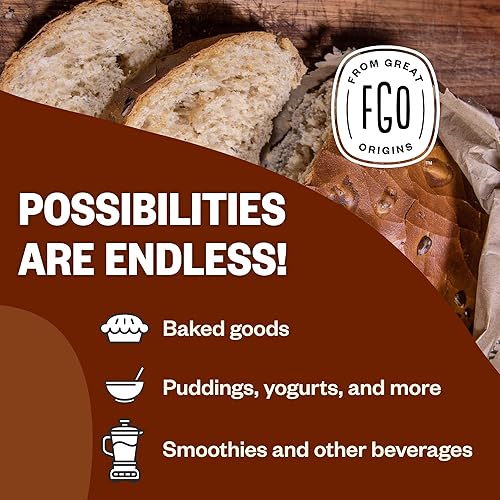 Miniatura 5 de FGO Semillas de lino marrón enteras orgánicas, bolsa resellable a granel de 2 libras  32 onzas, para hornear, cocinar y batidos, germinables,