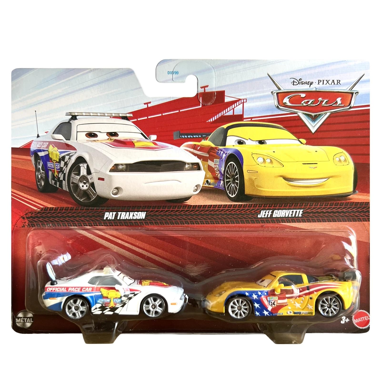 Cars Disney Jeff Gorvette and Pace 1:55 Metal Cars - Set of 2