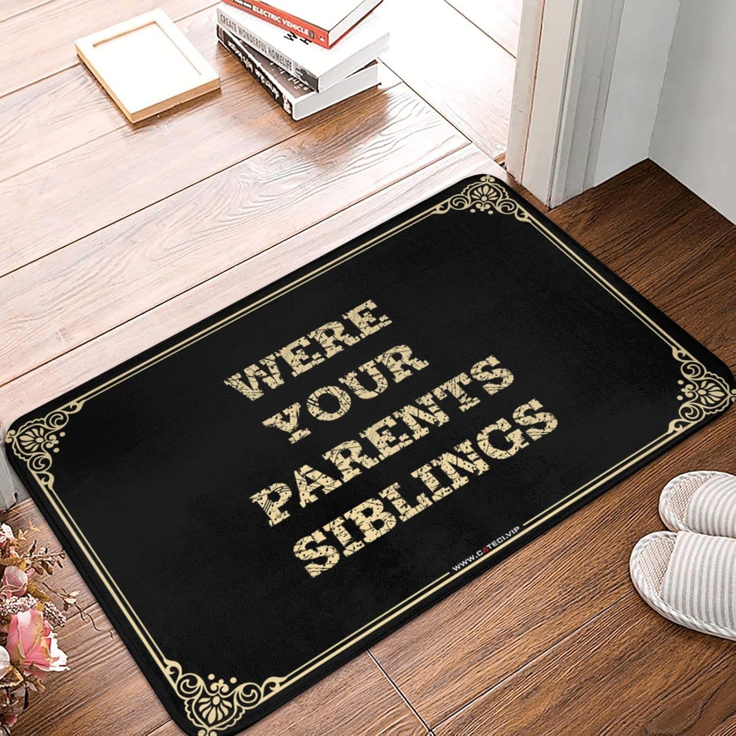 Spring Doormat Outdoor Entrance were Your Parents Siblings Doormat Welcome Mat Indoor Non Slip Fall Door Rug(65X90CM)