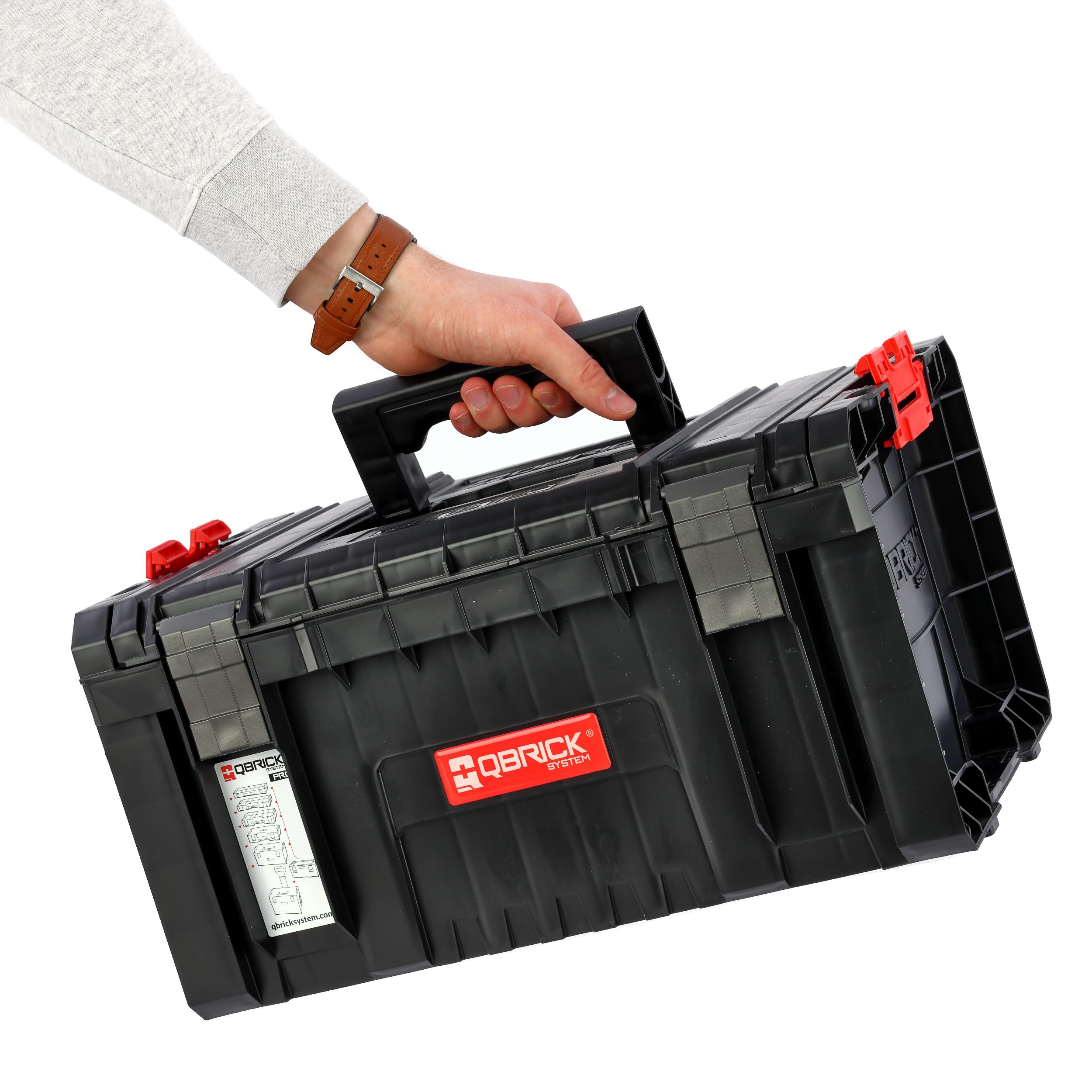 Botella Caja de herramientas con 5 organizadores modular PRO Construcción plástica reforzada.