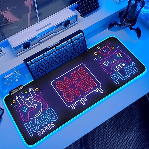 Miniatura 8 de JMIYAV Alfombrilla de ratón topográfica para juegos Alfombrilla de ratón RGB con base de goma antideslizante Extra grande Cool XL XXL Alfombrilla de