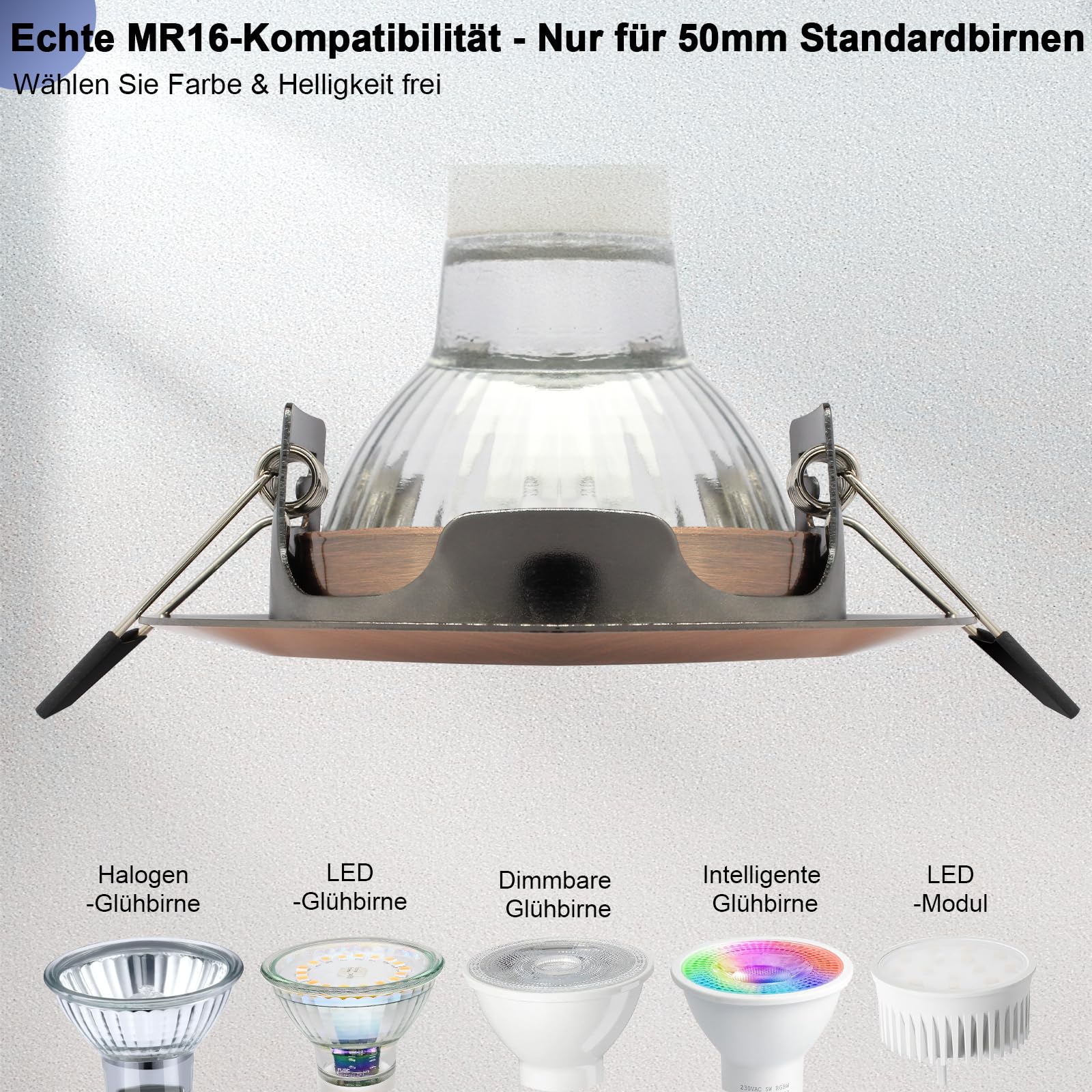 12x Einbaustrahler LED GU10 Rahmen 68mm LED Spots 230V Rund Schwenkbar Antik-Kupfer Einbauleuchten inkl. GU10 Fassung
