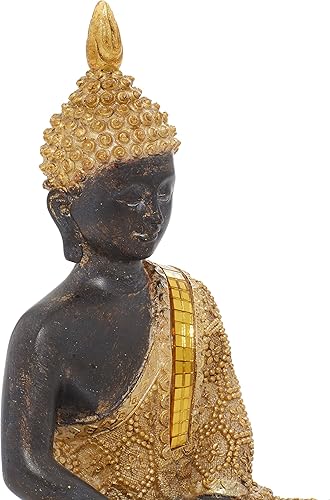 Miniatura 4 de Deco 79 Polystone Buda sentado H-44302, 6" W/8" H