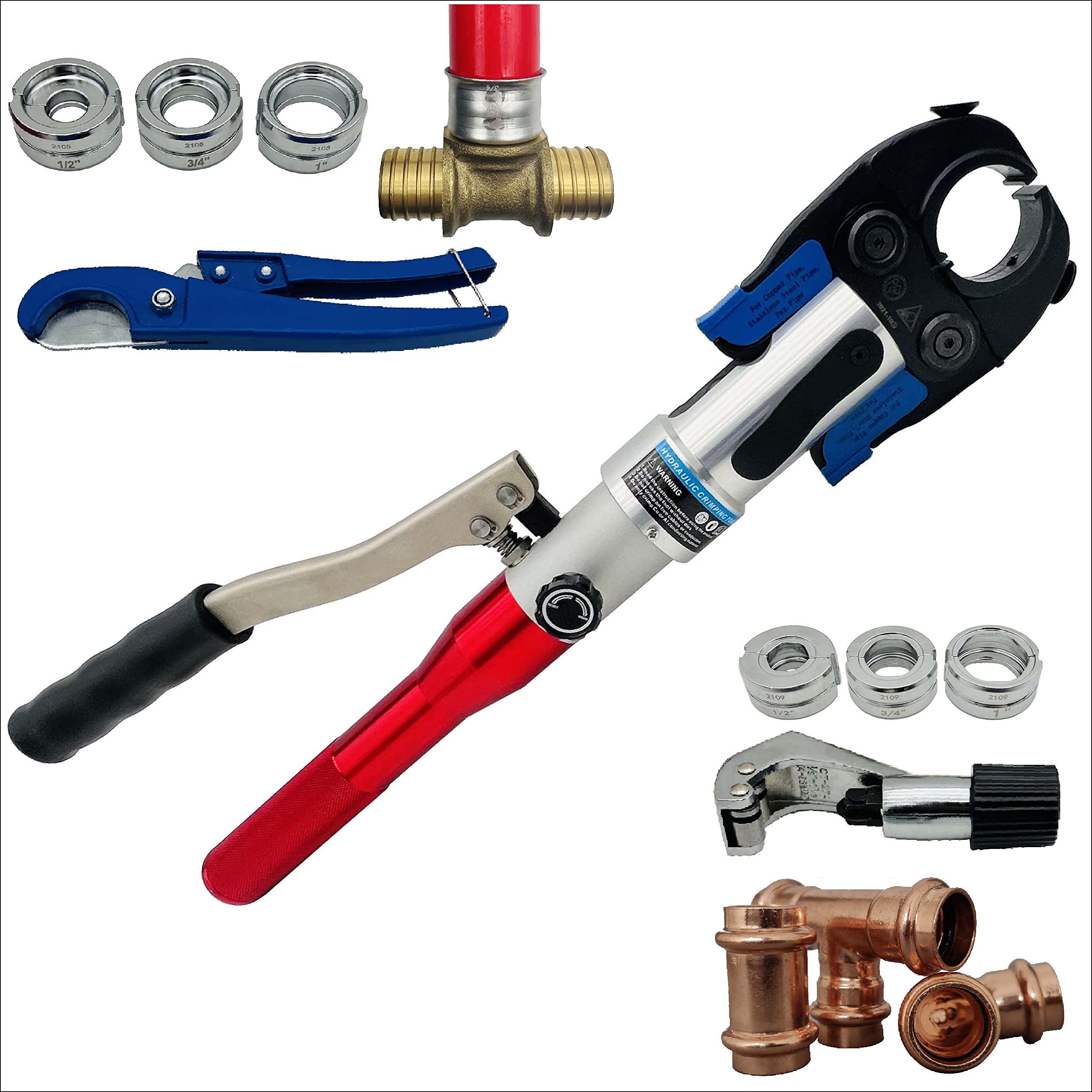 Buy Hydraulic Copper Pipe Tube Fittings Crimping Tool with 1/2,3/4 and