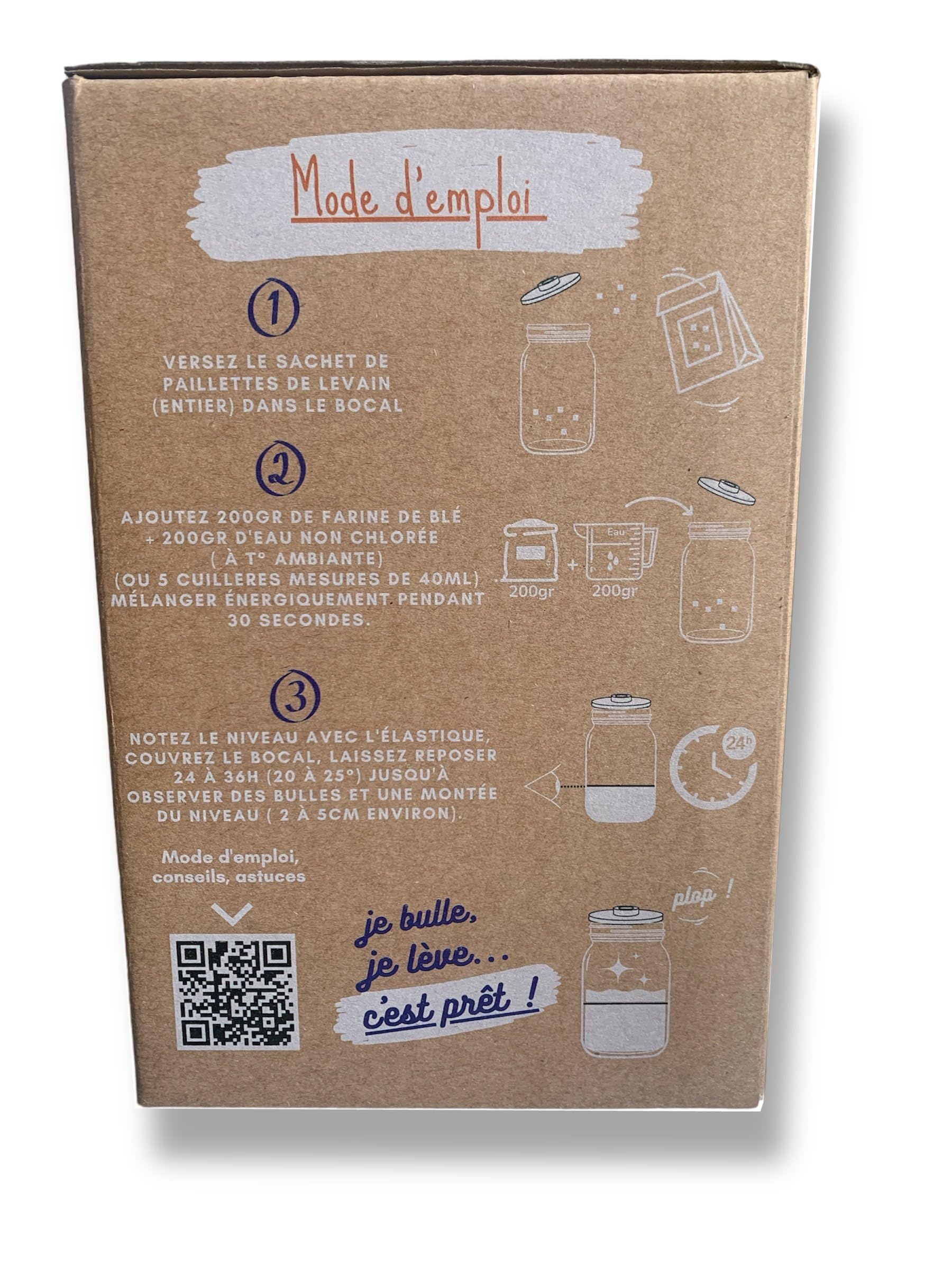 Box Kit LEVAIN avec Souche LEVAIN BIO Millésime 2009 – Sourdough Starter Kit – Réveil 24h