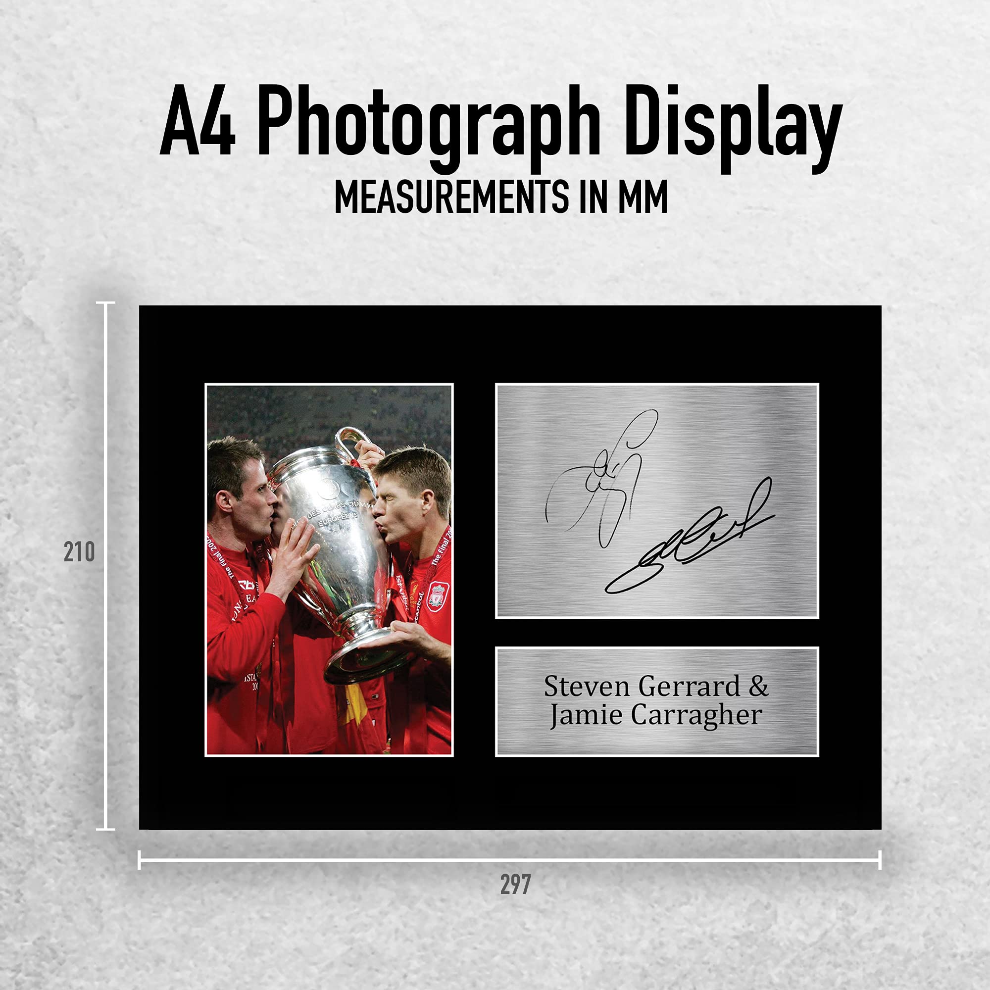 HWC Trading FR A3 Steven Gerrard & Jamie Carragher Liverpool - Cadre Photo Autographe Signée Pour Fans De Foot