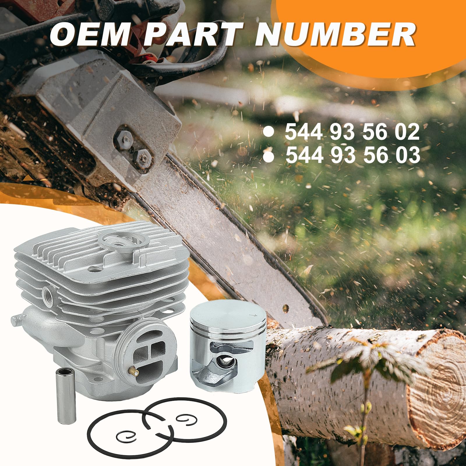 Kit de piston de cylindre 56 mm pour scie à béton Husqvarna K960 K970 544935603