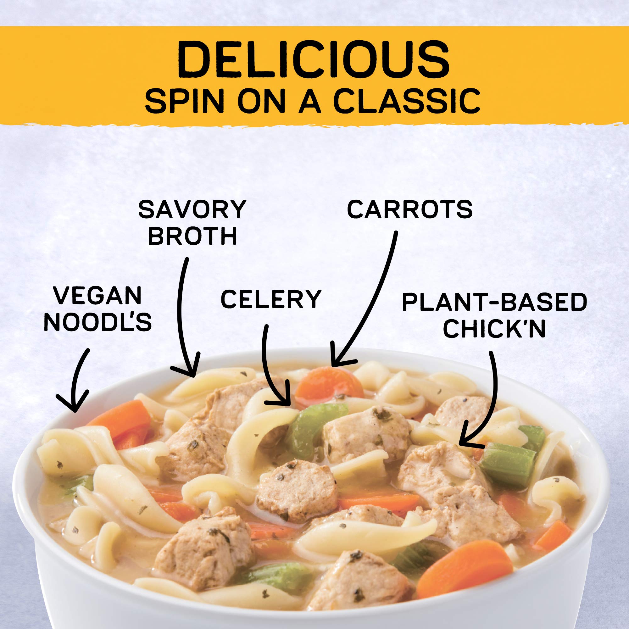 Gardein Plant-Based Chick'n Noodl' Soup, Vegan, 15 oz.