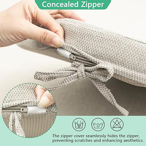 Miniatura 4 de Helios&Hestia Cojines para sillas de comedor de interior con lazos para cocina, cojines de asiento para exteriores con funda extraíble, parte