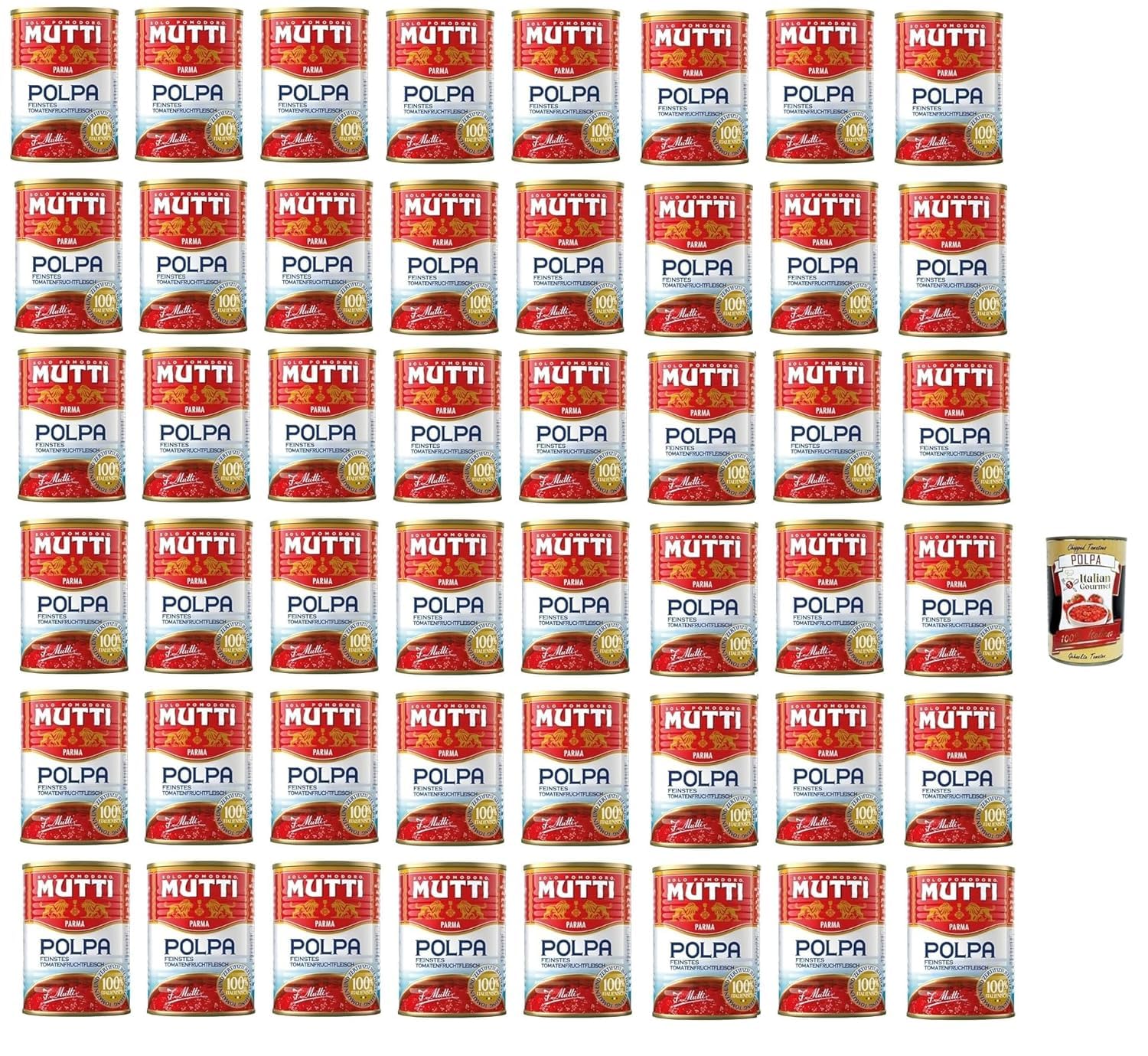 Mutti polpa di Pomodoro, Sauce tomate à pâte de tomate 100% italian, 48x 400g + Italian Gourmet polpa 400g