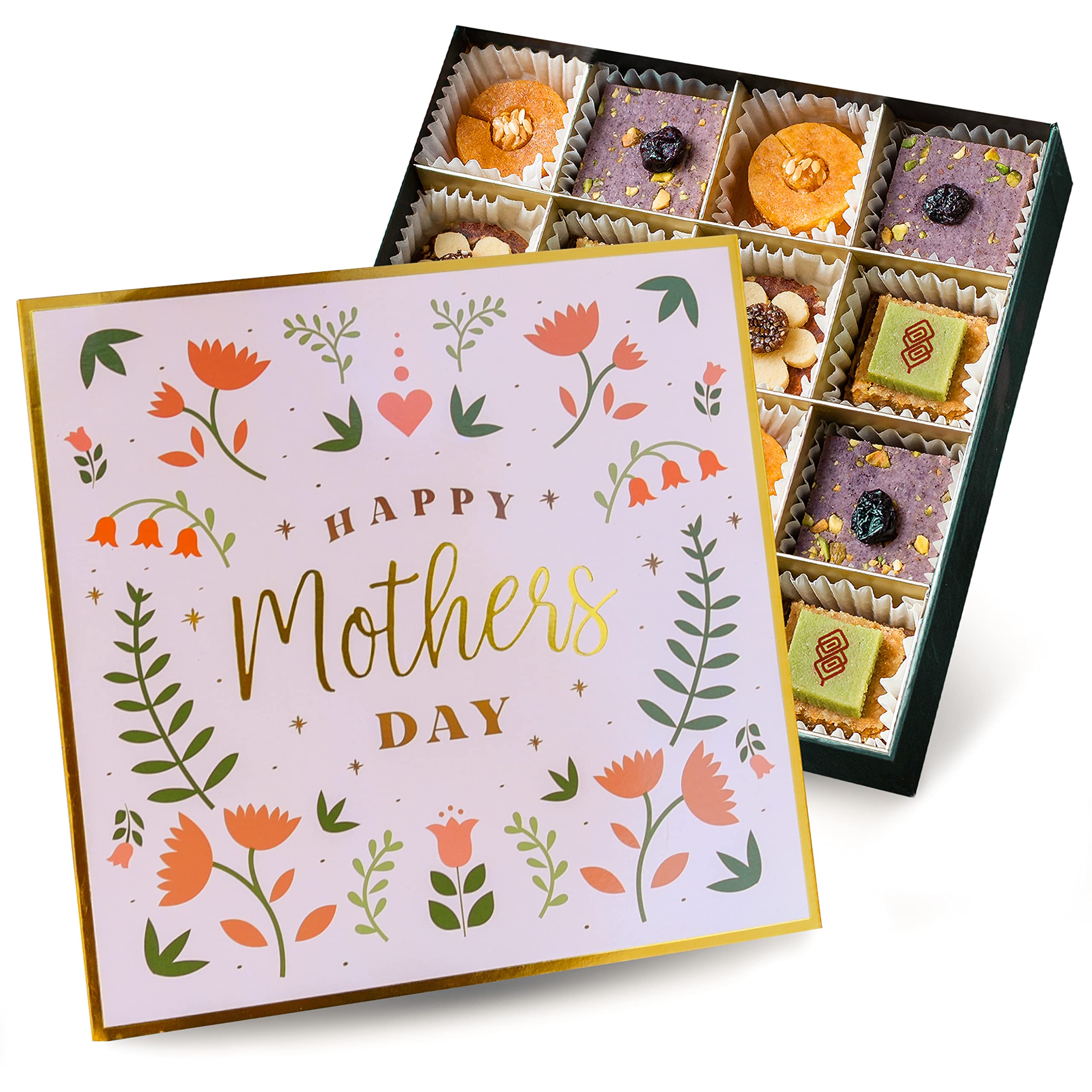 LAUMIÈRE GOURMET FRUITSSuperfood Parfait Collection [Mother's Day Edition] - Square (16 Pcs) - Healthy Gift Basket - Dried Fruit Gift Basket - No Added Sugar - Gluten Free