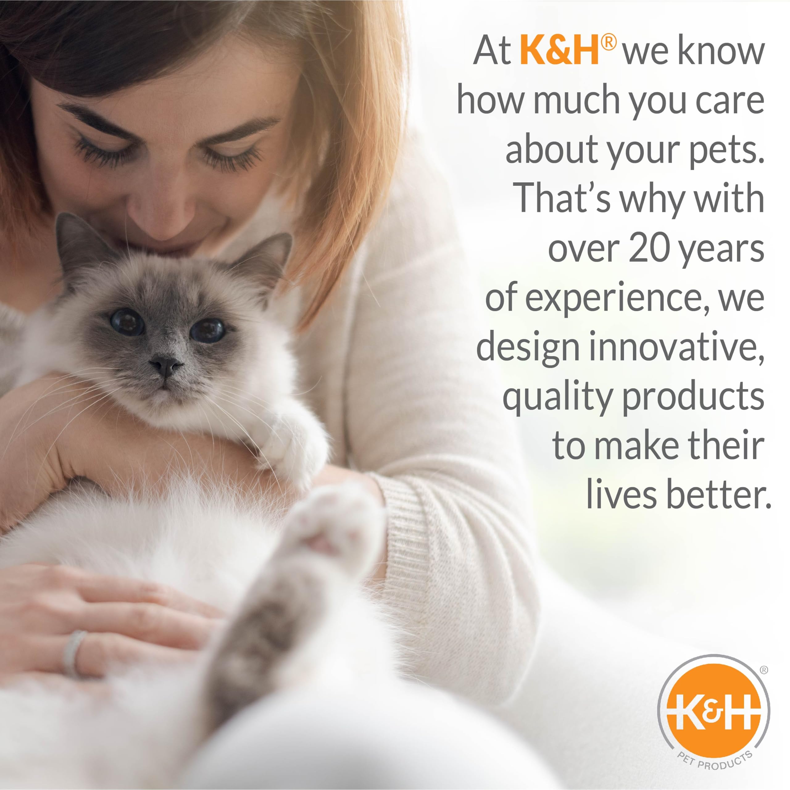 K&H Pet Products Kitty Sill - Percha térmica para gatos grandes, hamaca ortopédica para ventana con capacidad para 40 libras, funda lavable, asiento de cama para interiores – forro polar crema,