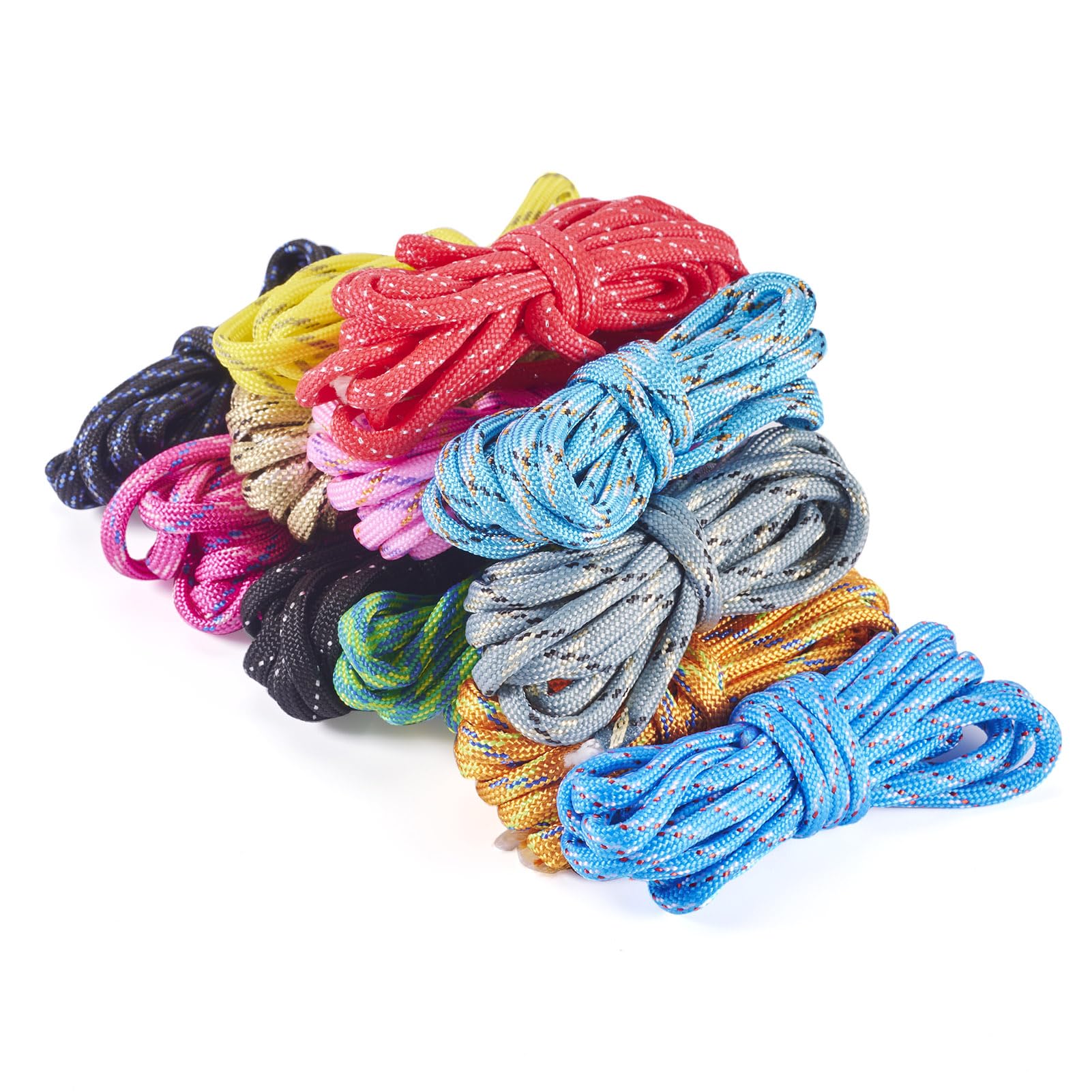 Craftdady 24 m Polyester Cord Ropes 12 Colors 4 mm Sturdy Clothes Line for Tie Pull Swing Climb Knot Bracelet Jewelry Keychain Making