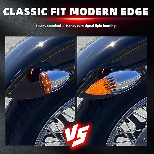 Miniatura 10 de FATECIM Cubiertas de luz intermitente de 2 pulgadas, repuesto supersónico, lentes rojas, clip para Softail Street Road Glide Fat Boy Sportster Dyna