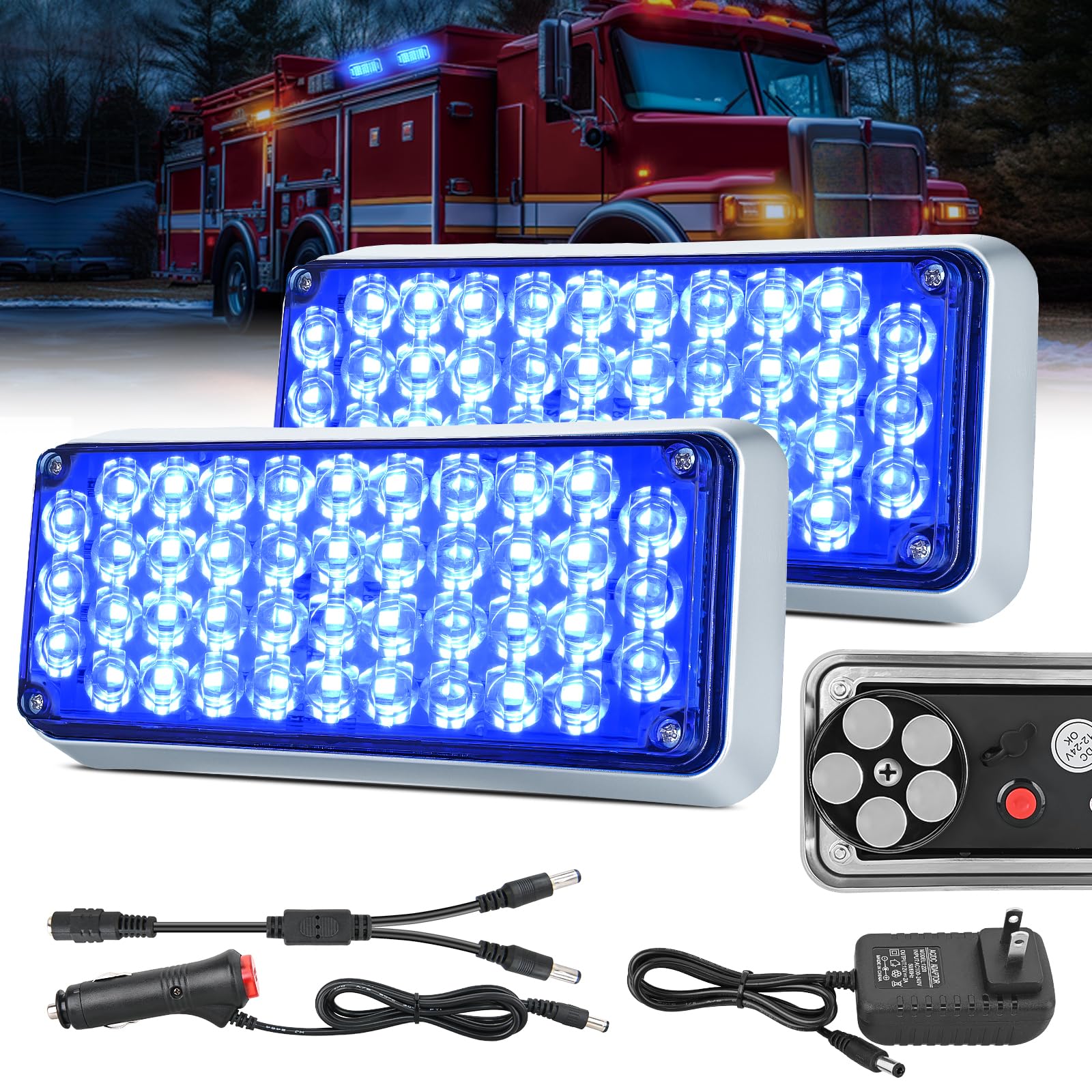 Nilight 2PCS Blue Strobe Magnetic Lights Surface Mount Waterproof
