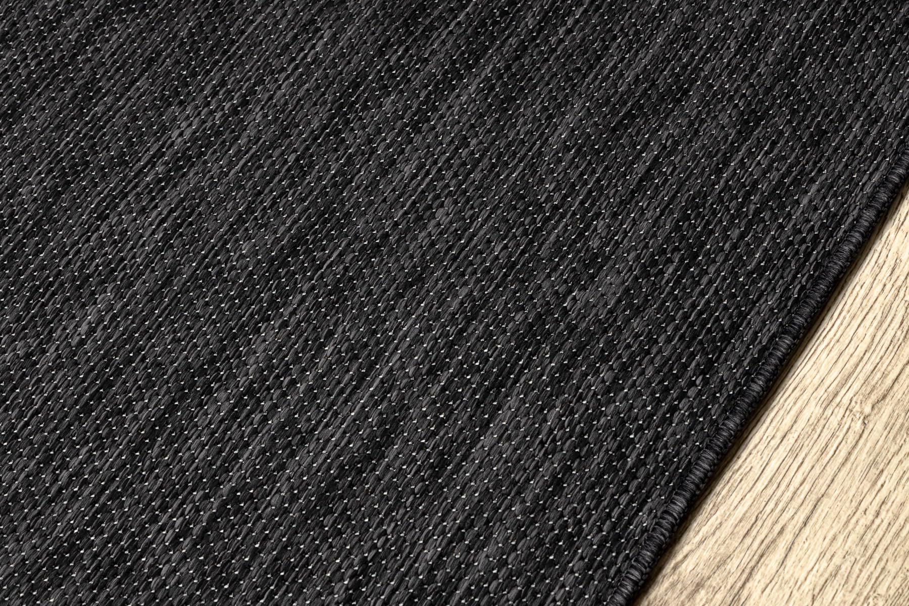 Dywan, chodnik SISAL SION A5165A melanż, płaski, tkany czarny, 60 x 300 cm