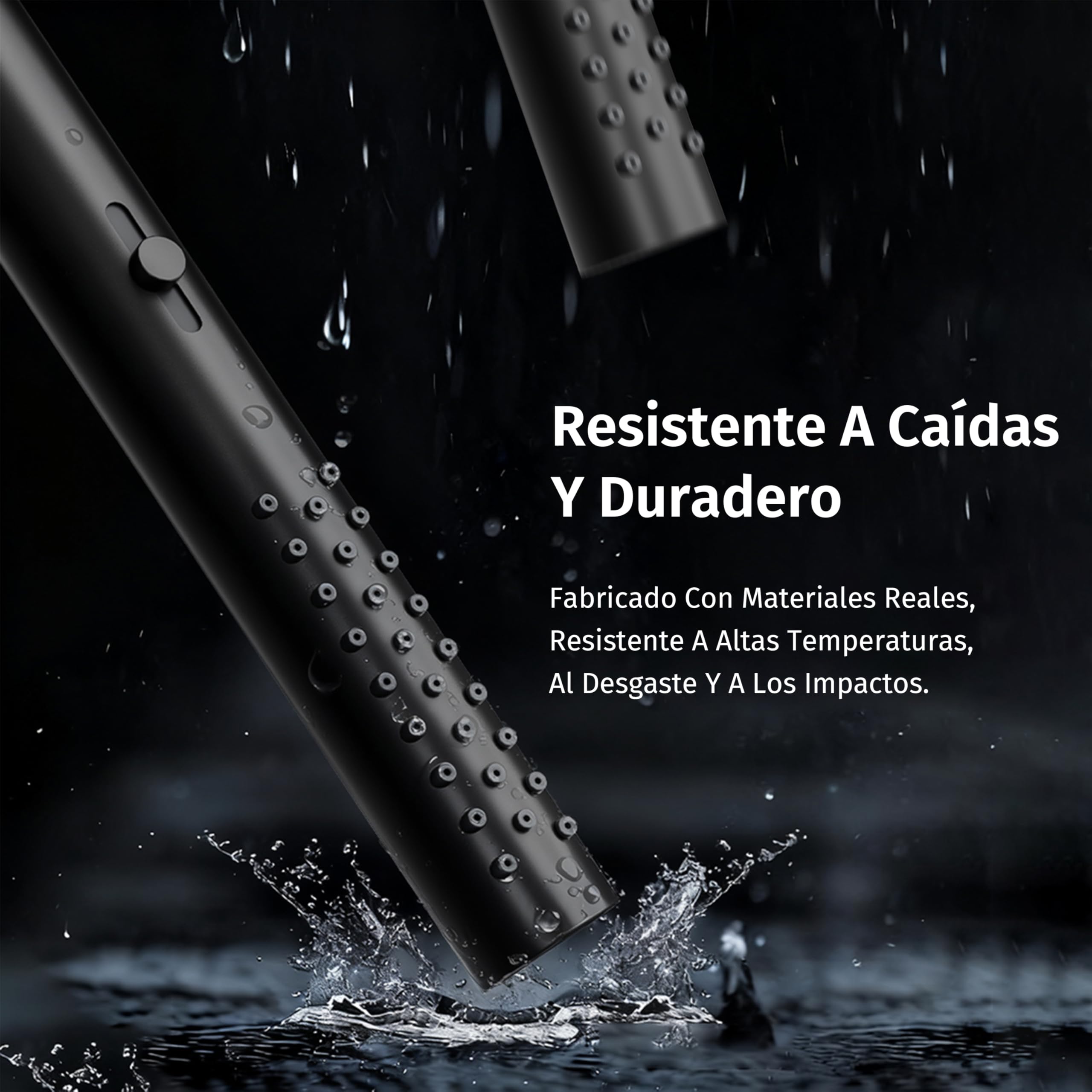 Alcachofa de Ducha,Con 2 modos de agua (modo lluvia y modo flujo fuerte),Conector universal,Forma redonda Mango Ducha,Ducha Baño,Negro,Ducha de mano + Manguera + Soporte