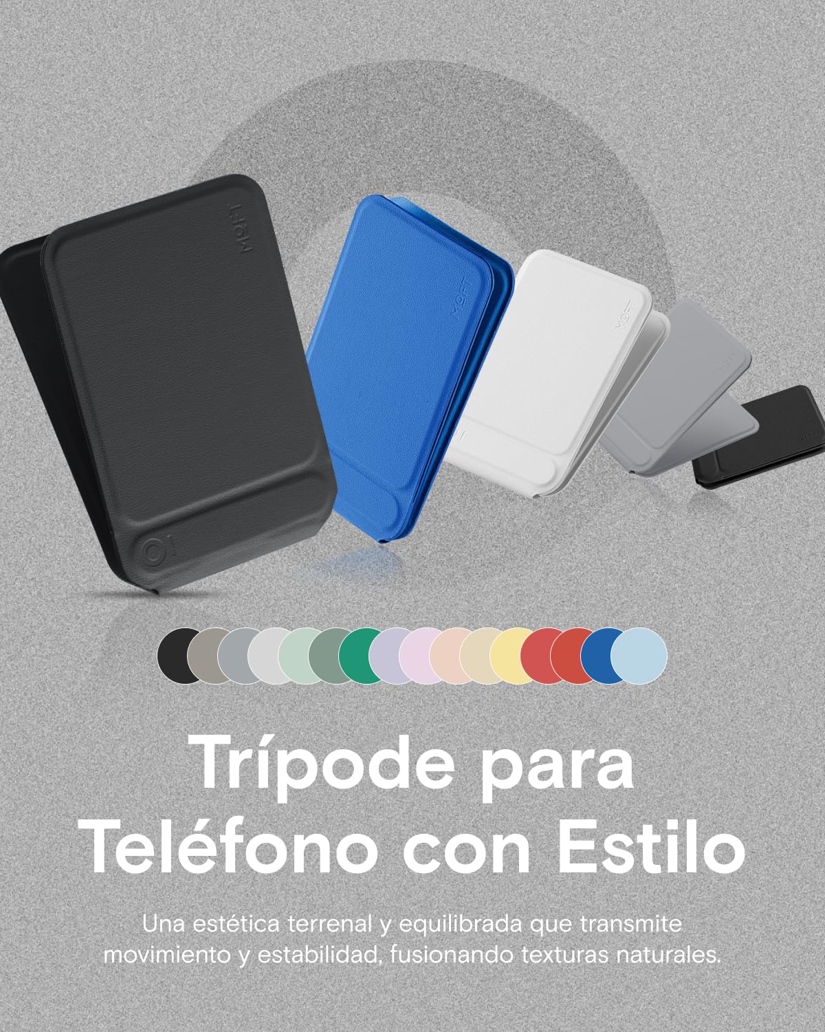 MOFT Trípode Movil para iPhone 17/16/15/14/13/12 Series, Trípode Universal Invisible Soporte para Teléfono con 3 Modos para Self-vlogging, Navegación, Fotografía Macro, Videollamada, Negro Azabache