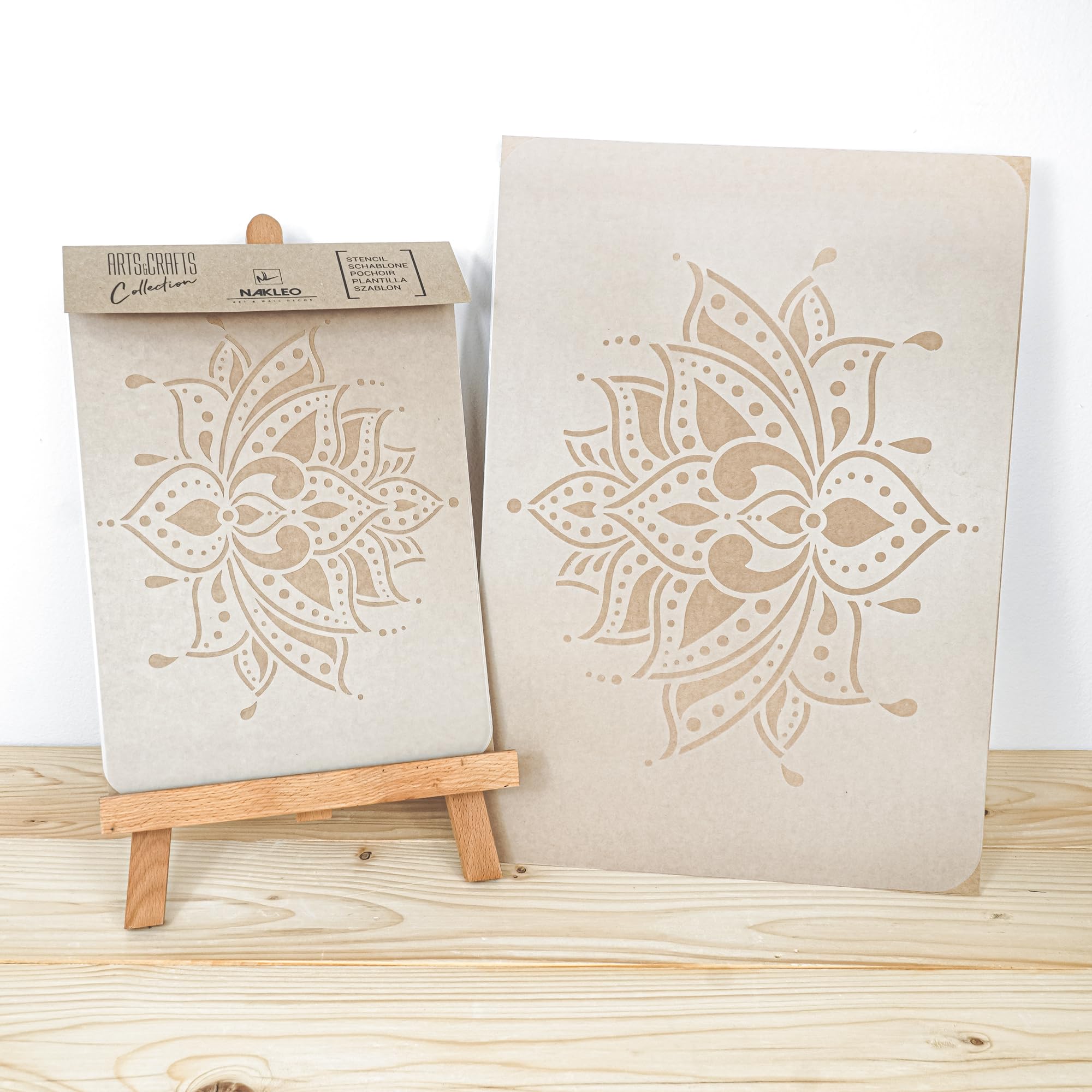 NAKLEO Stencil di Pittura Artigianato, A4 21x30cm Fiori Mini Bordo, Fai da te Modelli Plastica e Riutilizzabili, Arte Scrapbooking Geometrico Decorazioni Casa, Pareti Muro Legno Mobili