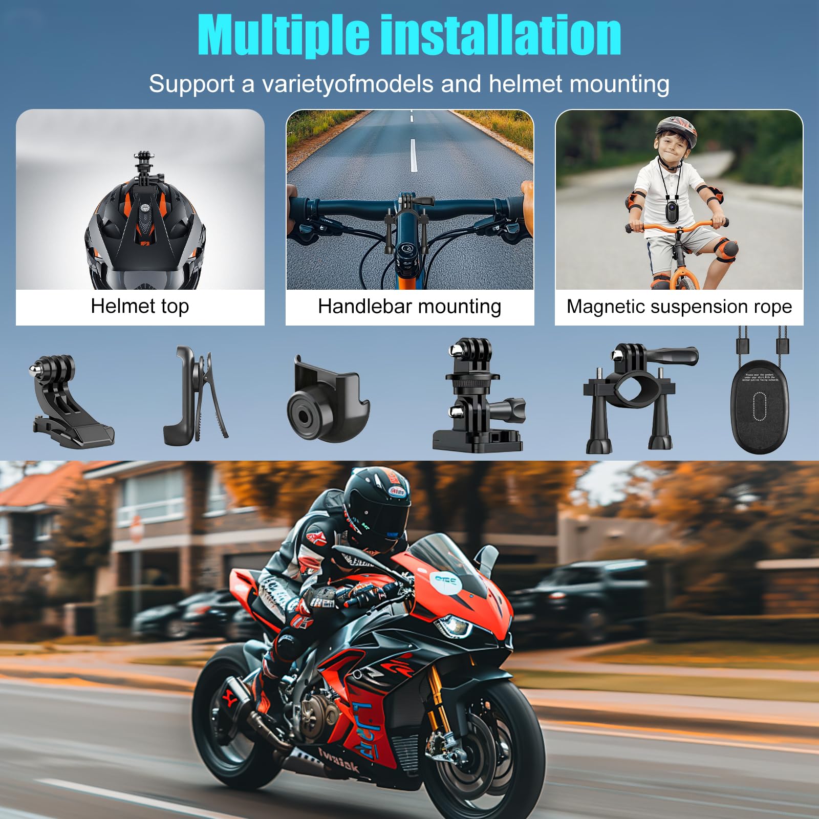 OBEST Mini Action Body Cam 1080P, 128GB Memoria Integrata, Visione Notturna Infrarossi, Schermo 0.96"", 35g Magnetica, per Vita Quotidiana Viaggi Animali Domestici