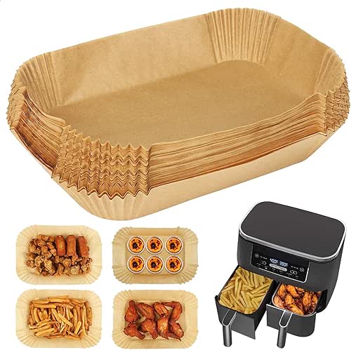 Backpapier für Heißluftfritteuse Ninja AF300EU AF400EU AF451EU, Rechteckiges Fritteusenpapier für