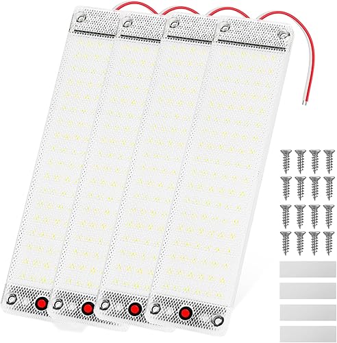 Barra de luz interior de 108 LED, tira de iluminación para caravana, 12 V-85 V, 12 W, súper brillante, lámpara de techo con interruptor de