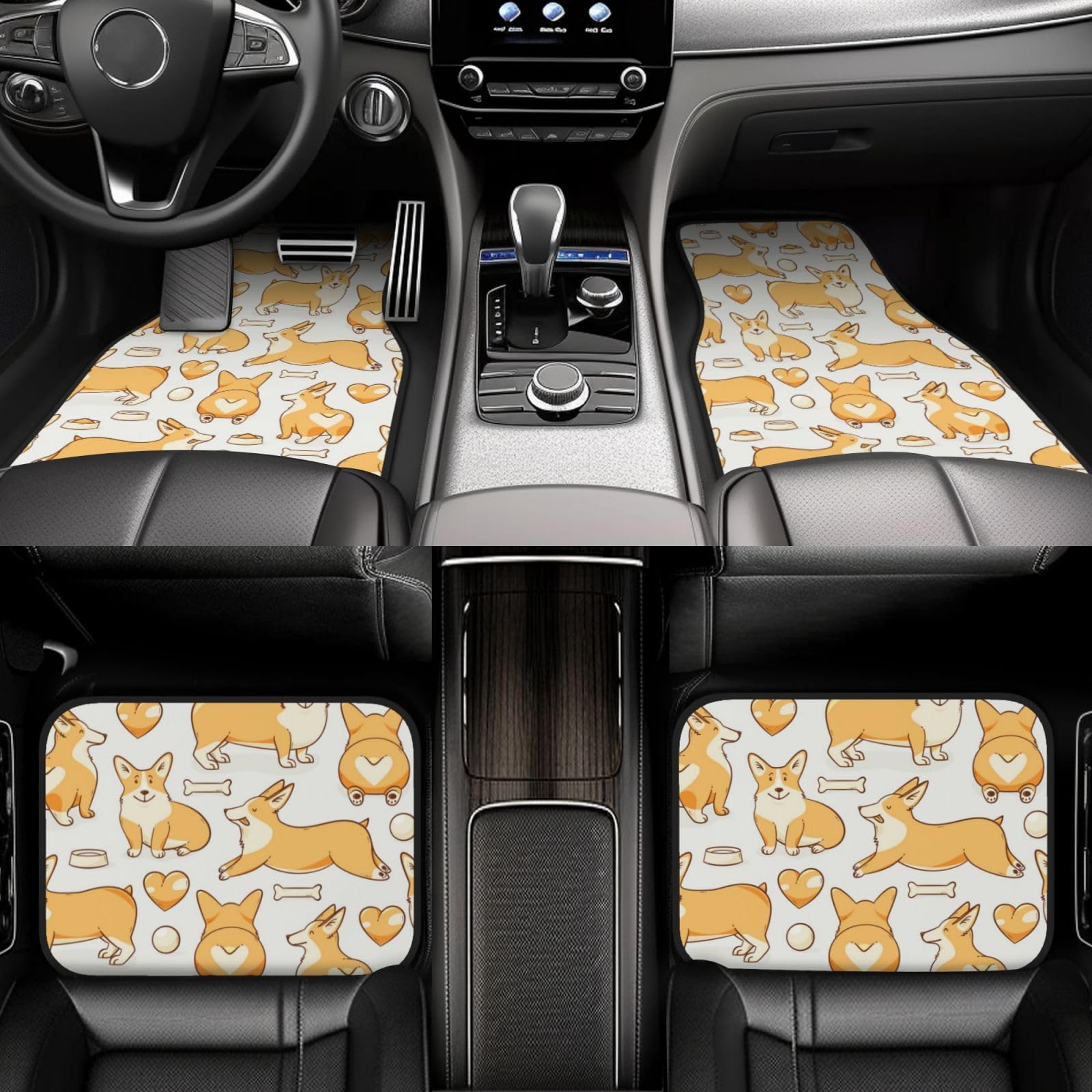 Welsh Corgi, 4er-Set Auto-Fußmatten, Neopren-Fußmatten für Fahrzeuge, rutschfeste Auto-Fußmatten, Autozubehör