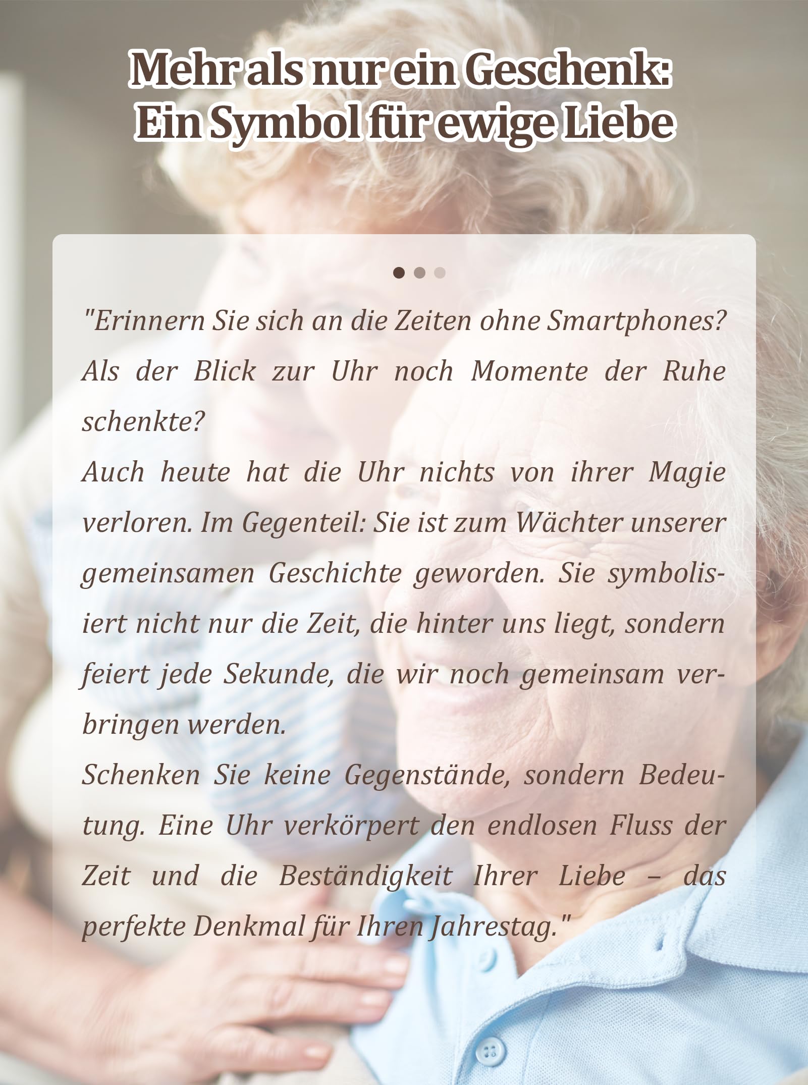 DEEWISH Goldene Hochzeit 50 Jahre Ehe Schreibtischuhr Quarzuhr, edles Geschenkset mit Geschenkbox und Grußkarte, Jubiläum Paar Eltern Großeltern, Deko Büro Wohnzimmer