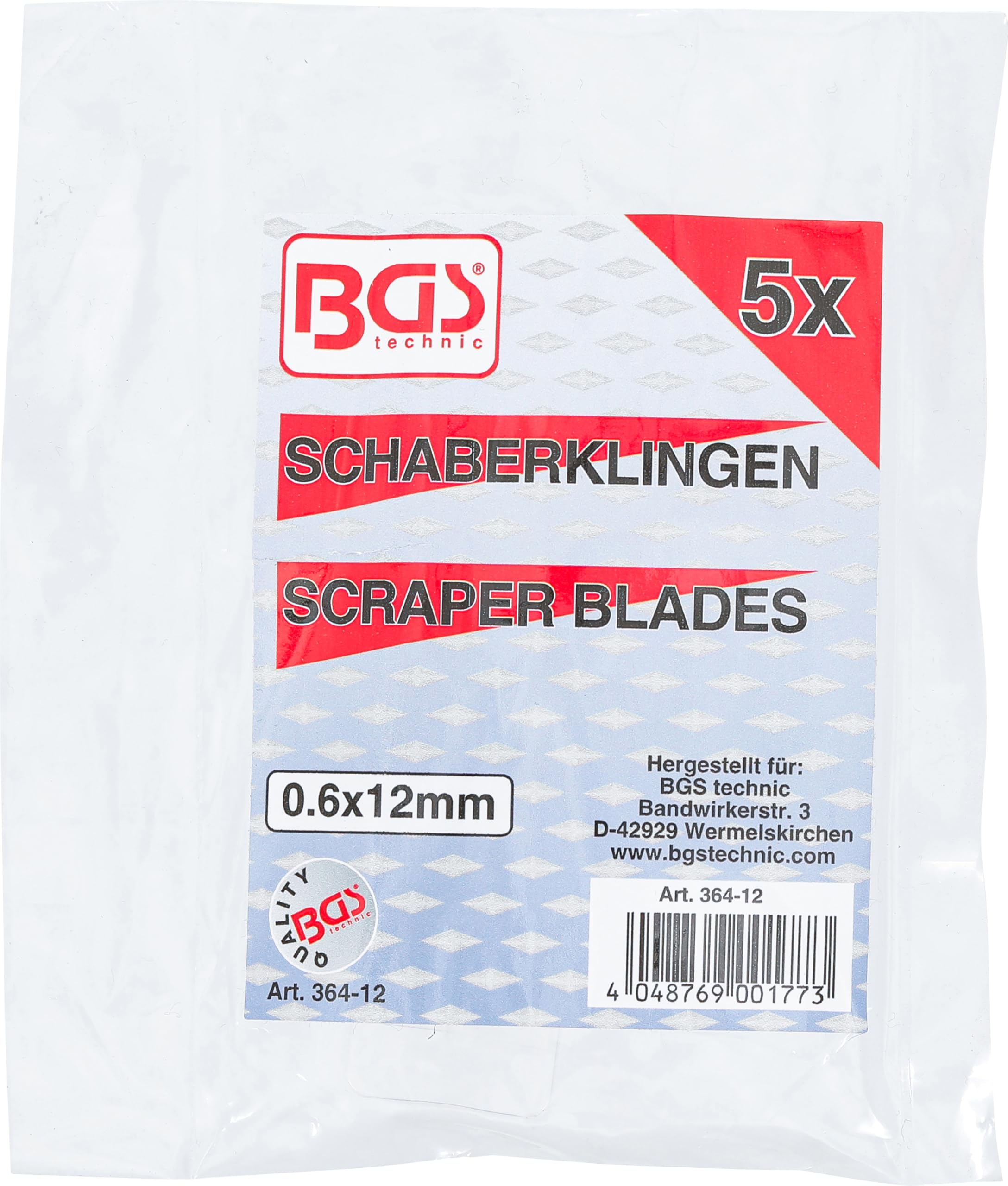 BGS 364-16 | Lame di ricambio raschietto per BGS 364 | 0,6 x 16 mm | 5 pz