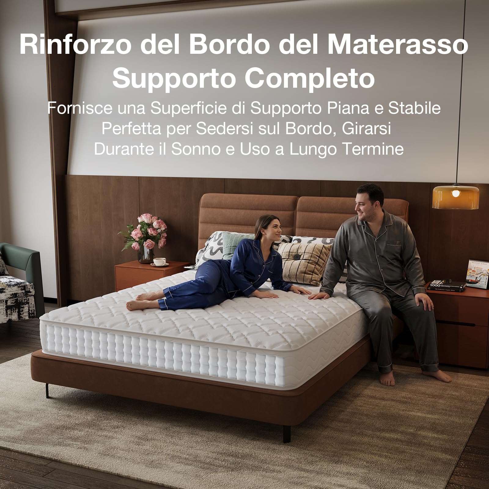 Novilla Materasso 140x200, Materasso Matrimoniale a Molle e Schiuma Altezza 20cm, Materasso a Molle Insacchettate Sostegno Perfetto, Confortevole e Traspirante, Mediamente Solido