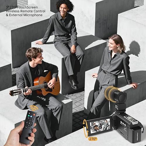 Miniatura 4 de Videocámara Full HD 1080P 30FPS 36MP IR visión nocturna Cámara para grabar videos para YouTube, LCD de 3.0 Pulgadas con rotación de 270 Grados Zoom