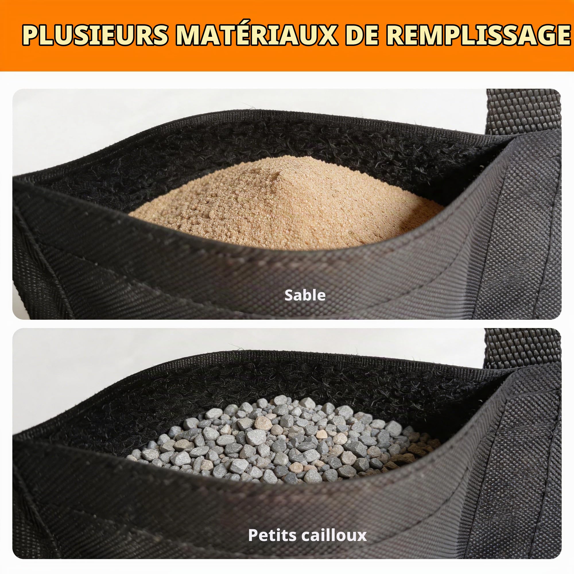 Poids de Sable Gazebo Paquet de 4, 600D Oxford avec Boucles à Clips, Poids pour Les Jambes, Poids pour Jambes, Tentes Pare-Soleil, Parasol
