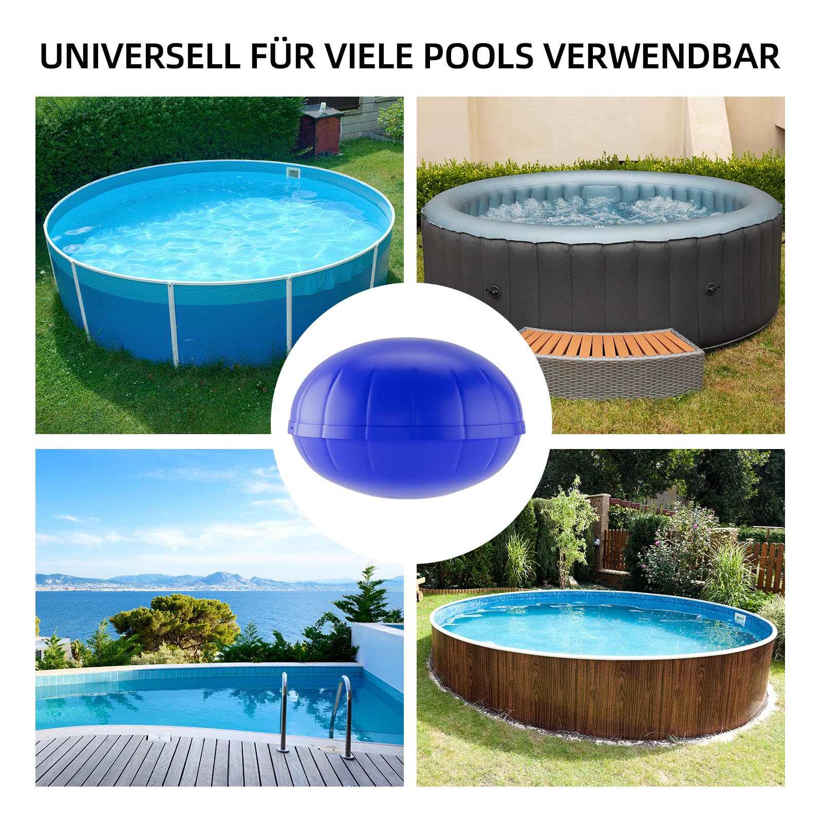 120 x 120cm Poolkissen Winter, Luftkissen Rund zur Poolabdeckung, Pool Winterkissen mit Sicherheitsventil, Pool Zubehör Wintermittel zur Überdachung, Pool Kissen Für Winterabdeckplanen