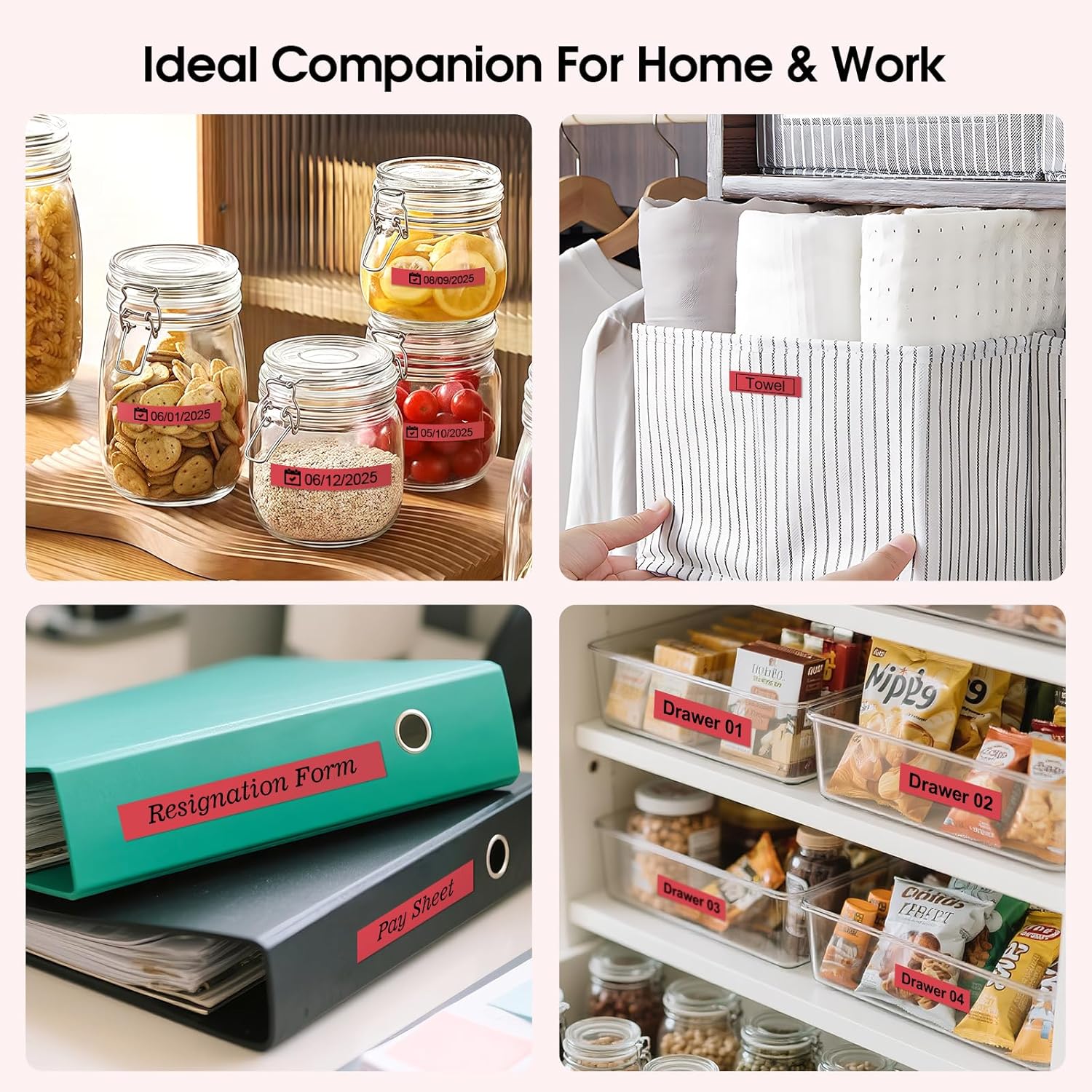 Compatible with Brother P Touch Red Tape TZe-431 TZe431 Black on Red Laminated Labels 12mm 0.47 Inch Replacement for Brother PTD210 PTD600 PTH100, 1/2 in x 26.2 Ft, 2-Pack - Image 5