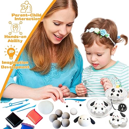 Miniatura 4 de Kit de arcilla seca al aire, arcilla de modelado de 36 colores con 5 herramientas de escultura, 6 bolas de plástico, cadenas de bolas, 6 pequeñas