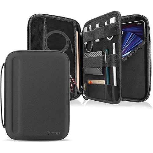 tomtoc Portfolio Case for 10.9-inch New iPad Air 5th Gen 2022, 11-inch iPad Pro 3rd/2nd/1st Gen M1 2021, 10.2-in iPad 9/8/7, Carrying Storage Sleeve Bag with Accessories Compartment