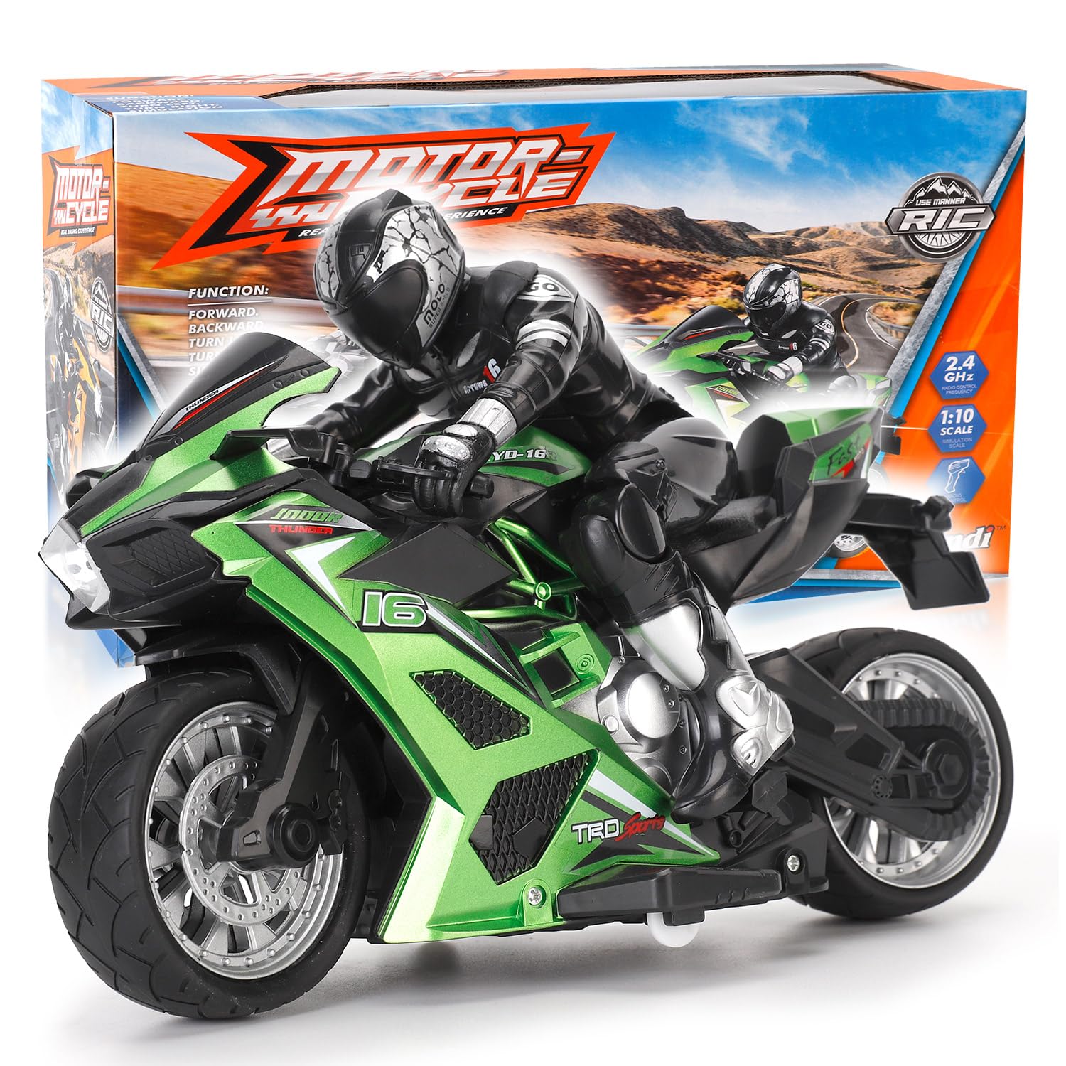 Buy Liberty Imports 2.4G RC Remote Control Stunt Motorcycle with Riding ...