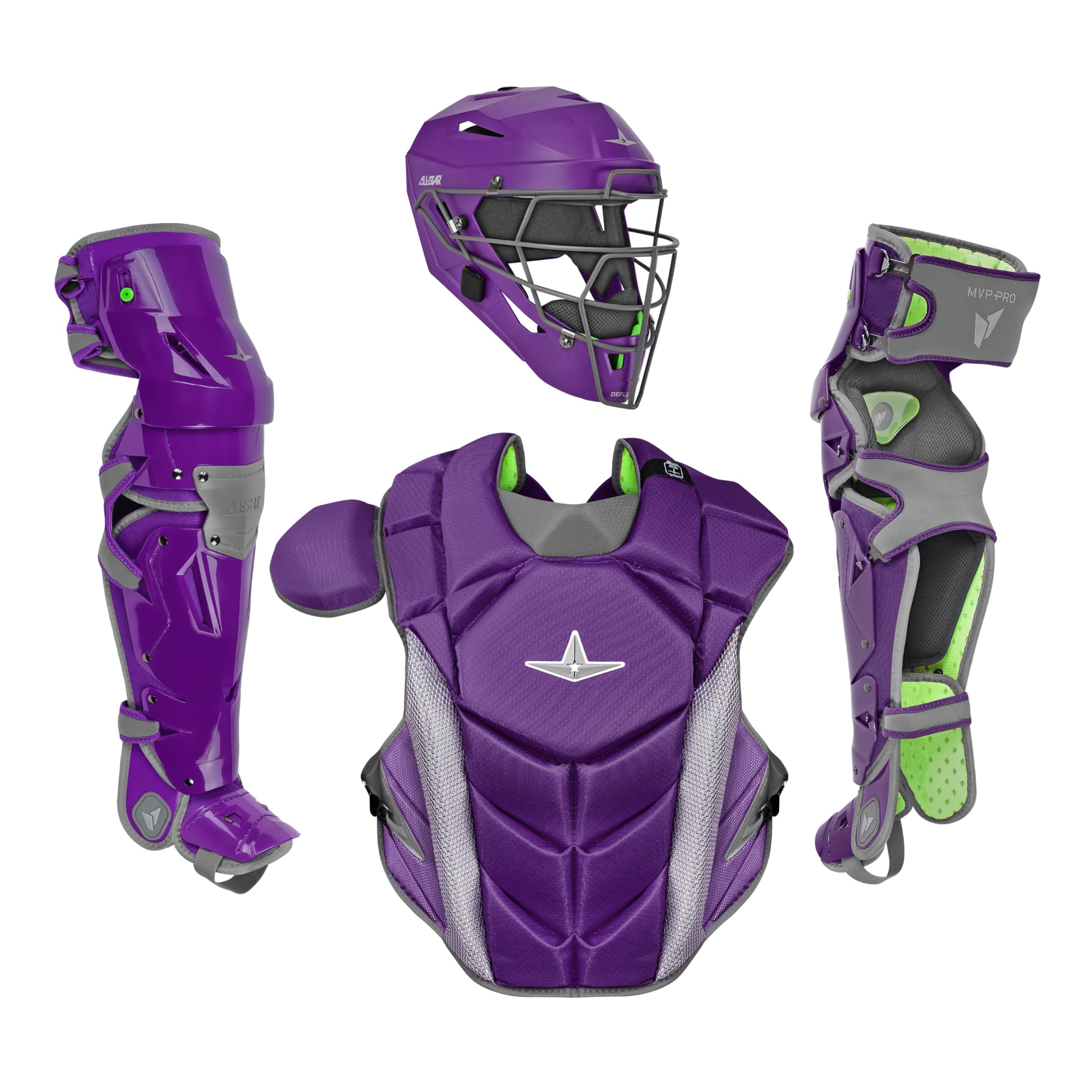 All-Star MVP-PRO Series Baseball Catcher's Kit, Adult and Youth Sizes, Certified on NOCSAE Standard