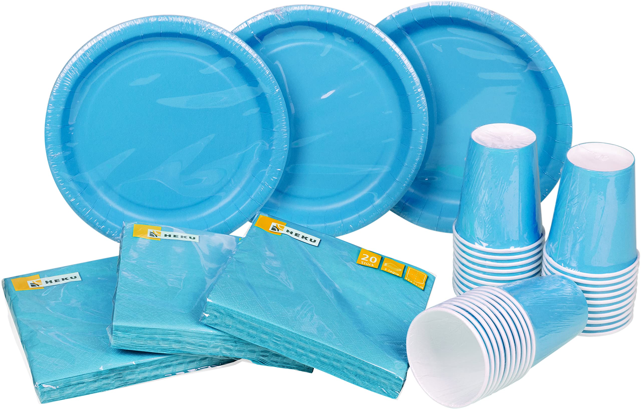 HekuDisposable Party Pack 120 Pieces Turquoise