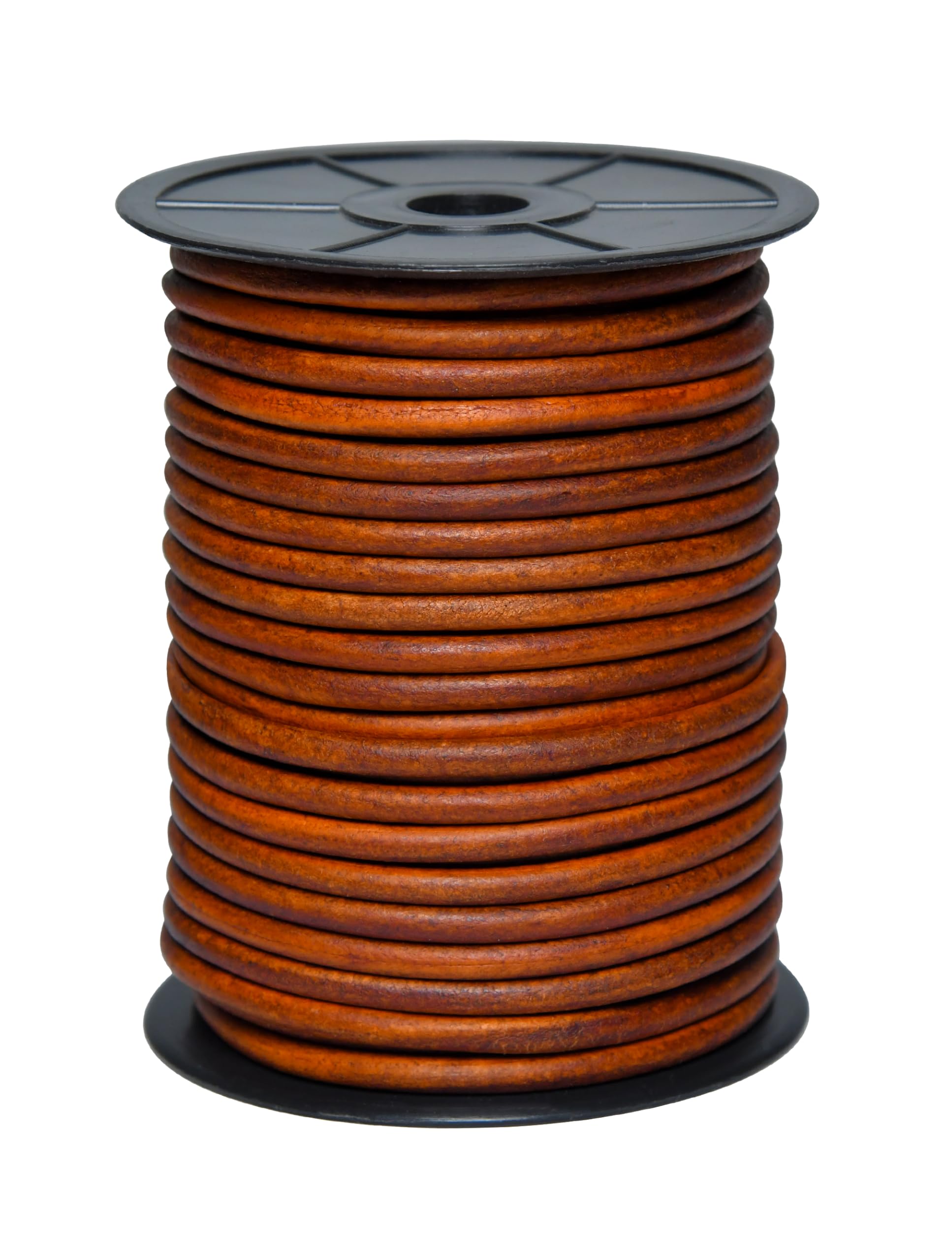Cords Essentials Distressed Tan Round Leather String Cord 5Mm 5.5 Yards