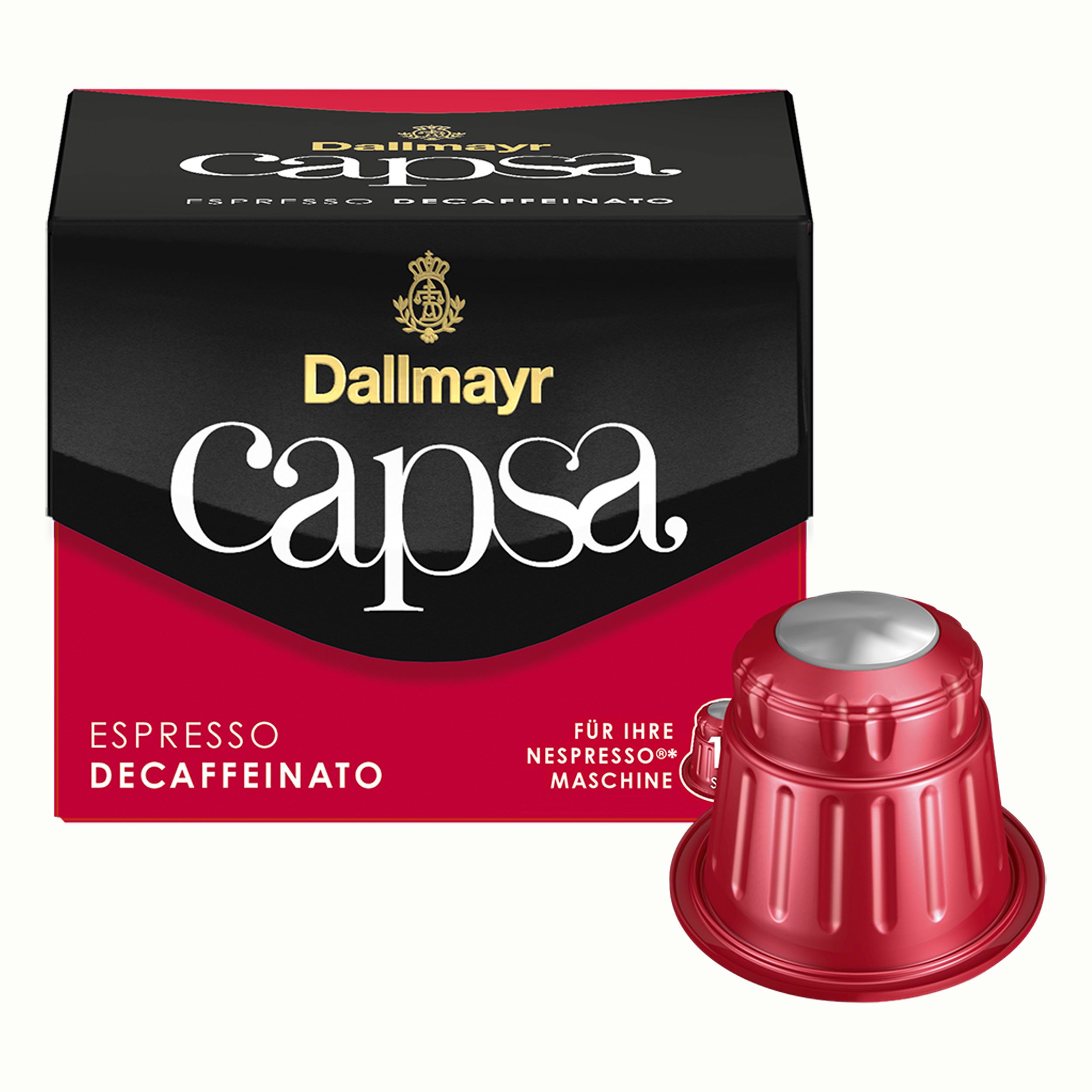 Dallmayr Capsa Espresso Decaffeinato, Nespresso Kompatible Kapsel, Kaffeekapsel, Espressokapsel, Röstkaffe, 50 Kapseln
